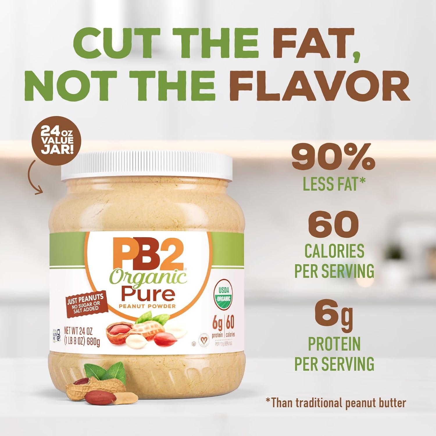 Mantequilla de Maní en Polvo Orgánica PB2 Pura 680g Sin Sal