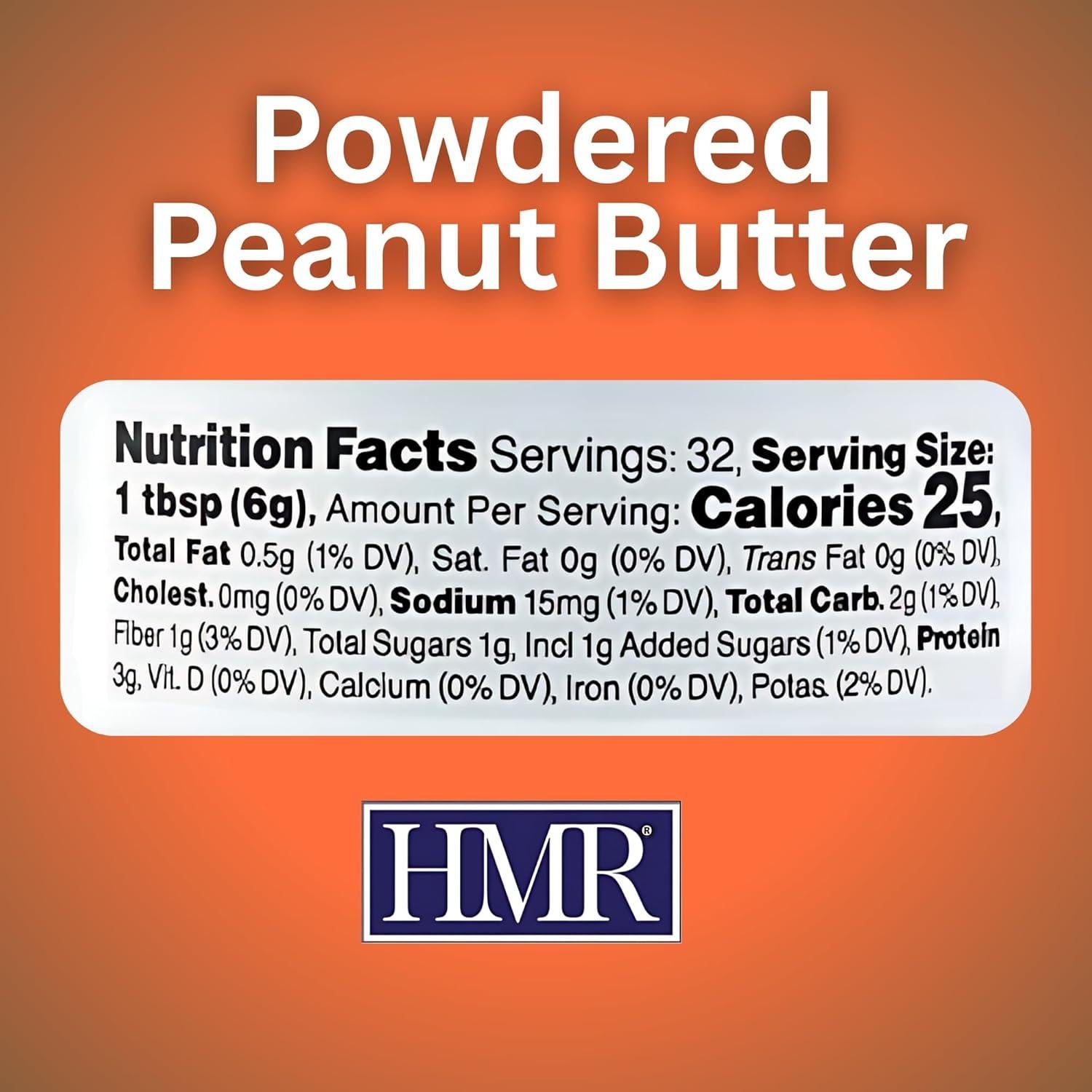 HMR Polvo de Mantequilla de Maní 190.5g | Bajo en Calorías