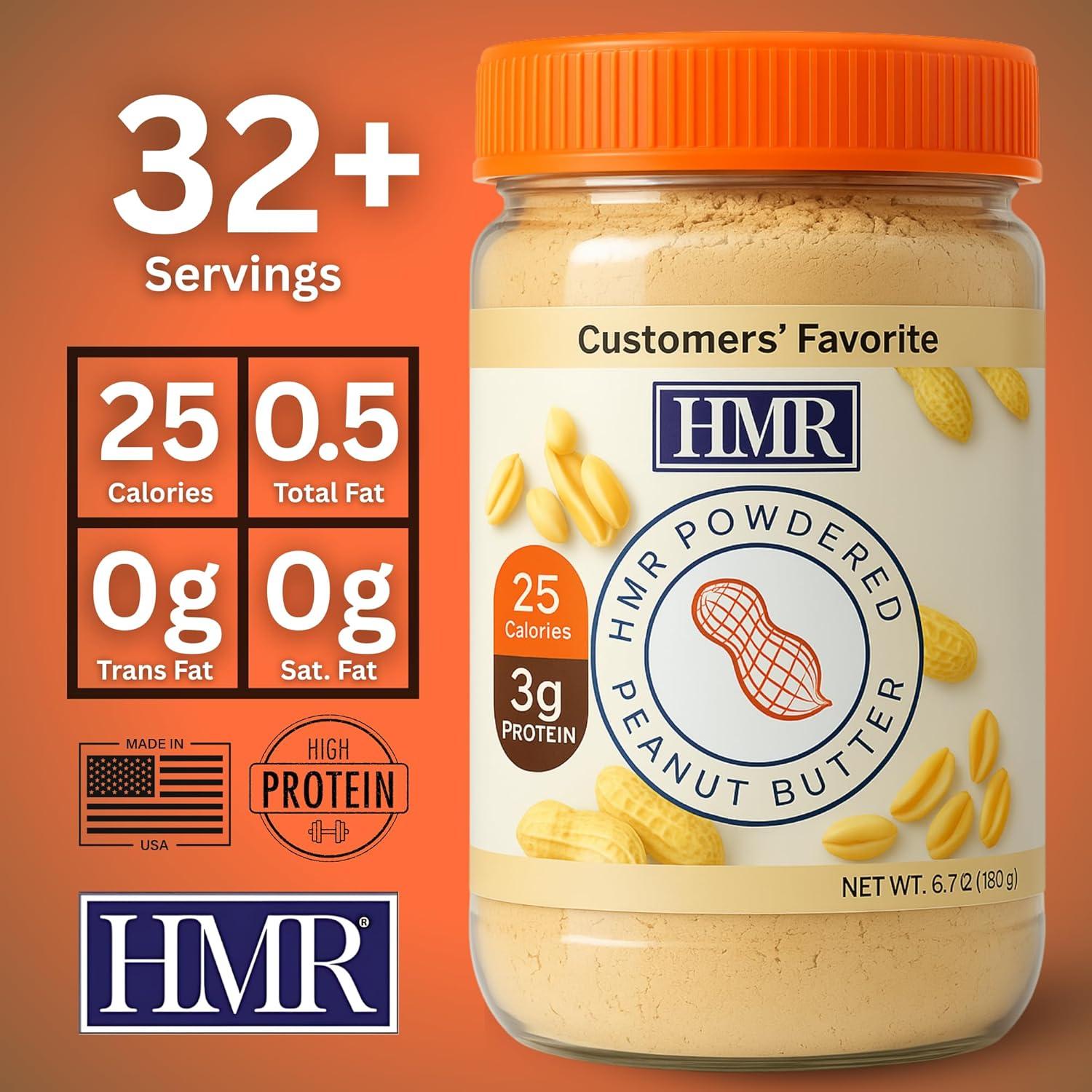 HMR Polvo de Mantequilla de Maní 190.5g | Bajo en Calorías