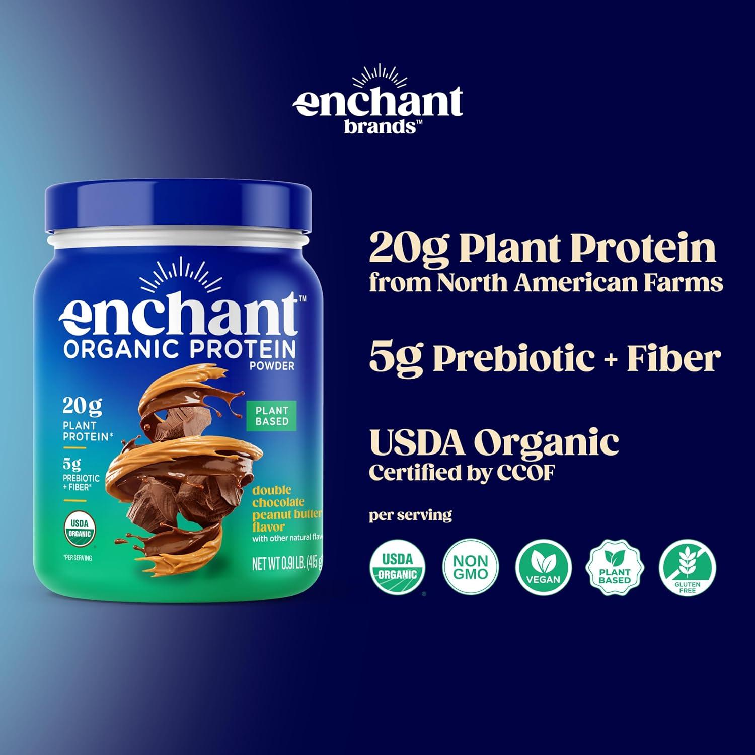 Polvo de Proteína Orgánica Enchant 412g Chocolate y Maní