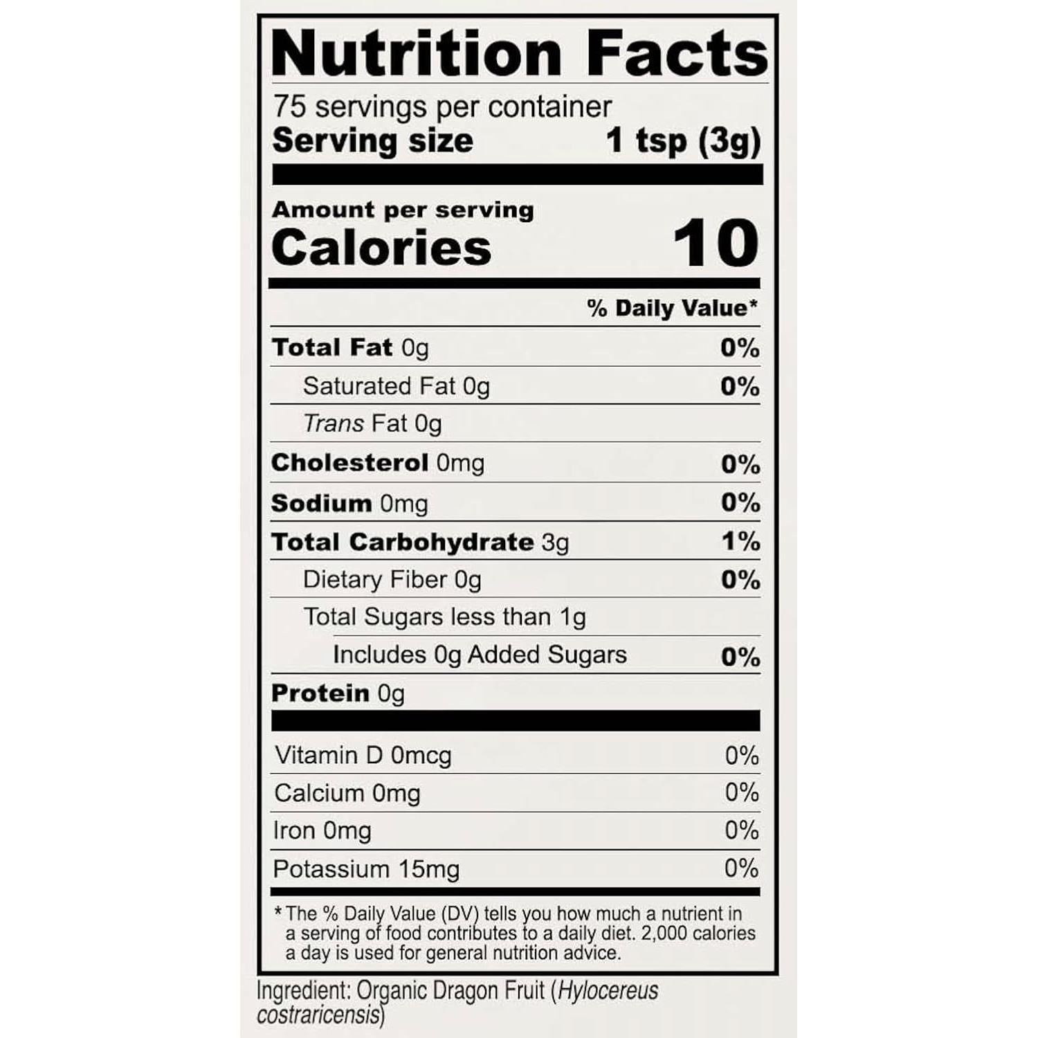 Polvo de Fruta del Dragón Orgánico Anthony's 227 g Liofilizado