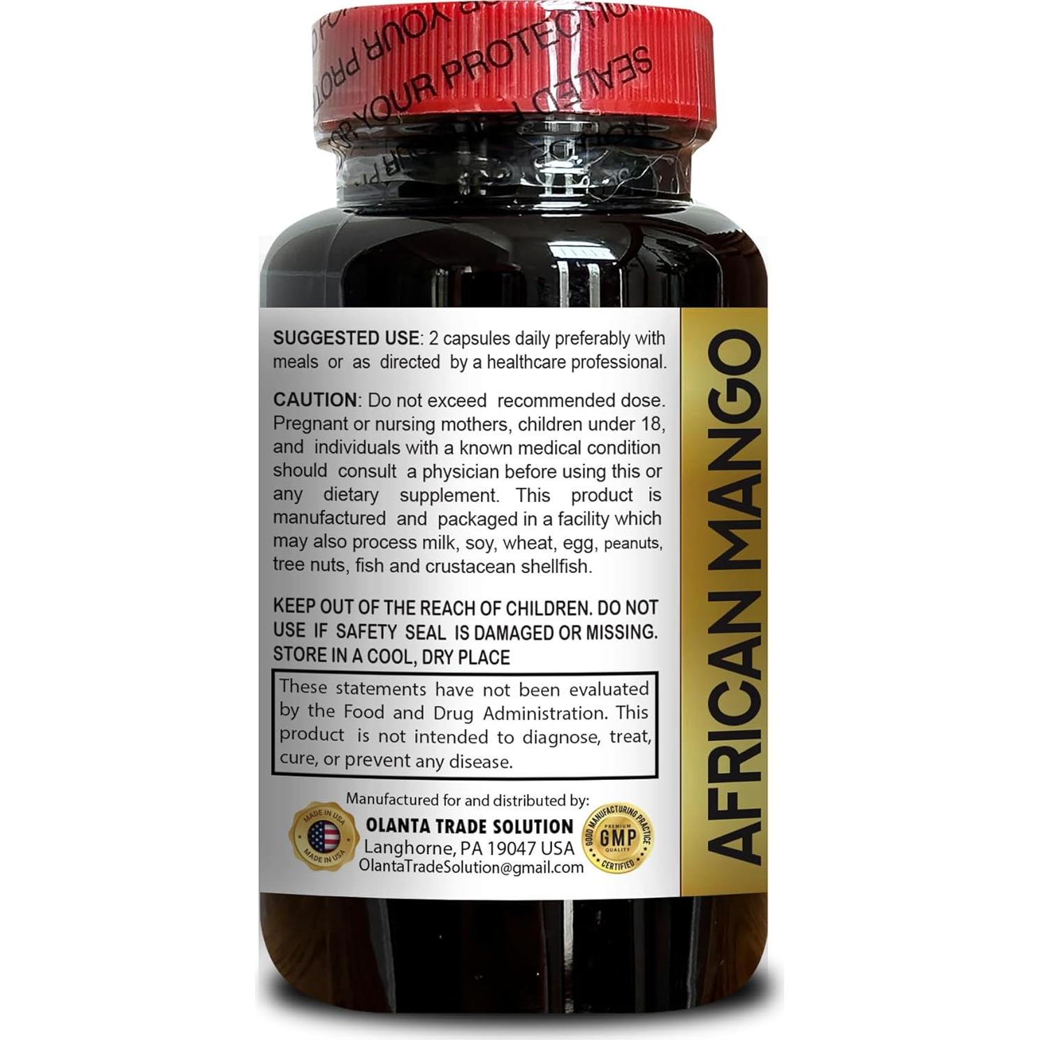 Suplemento de Mango Africano Vitalabs 1500mg 60 Cápsulas Veganas