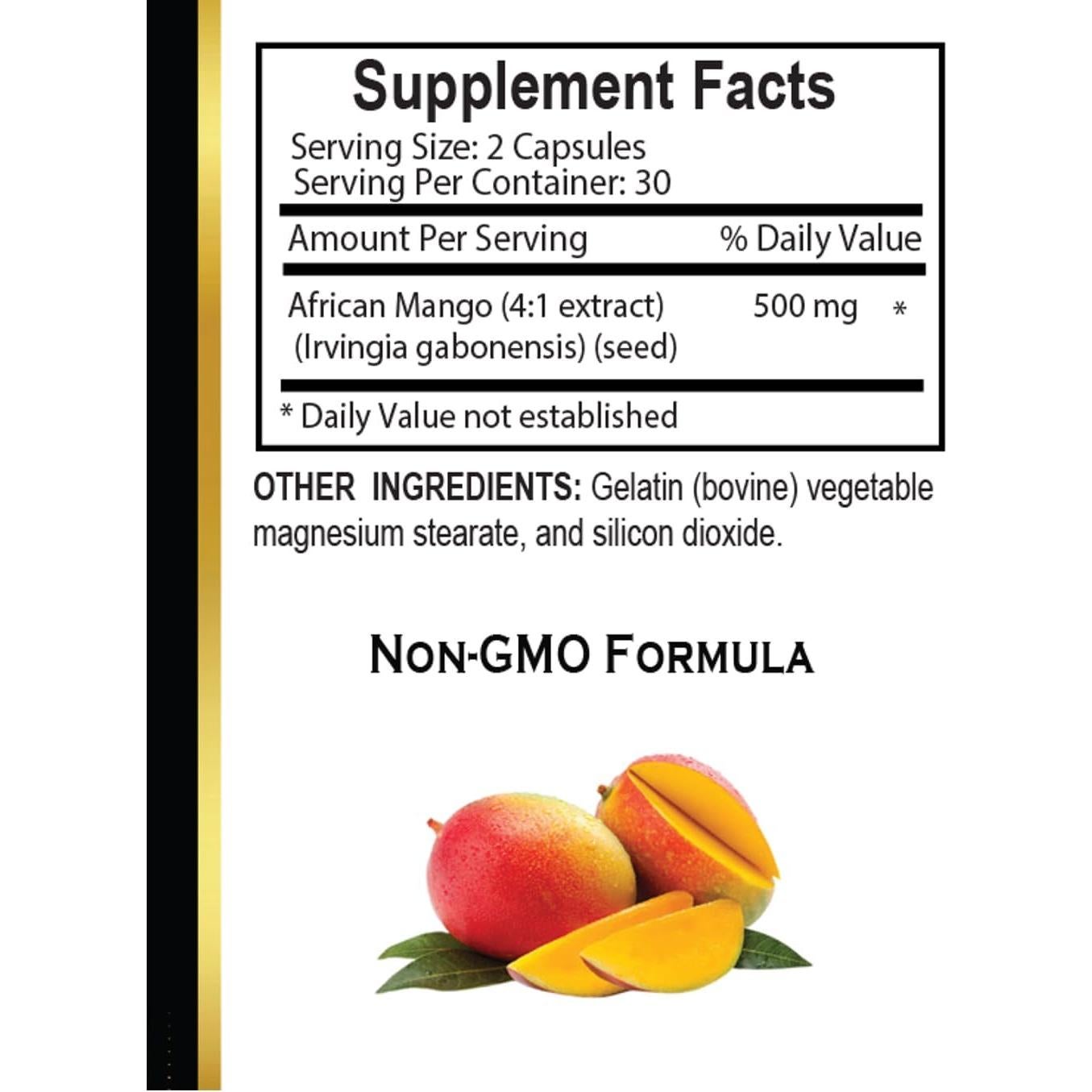 Suplemento de Mango Africano Vitalabs 1500mg 60 Cápsulas Veganas