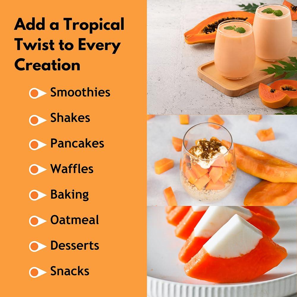 Polvo de Fruta de Papaya Hebhac Herbs 227g - 100% Natural, Vegano