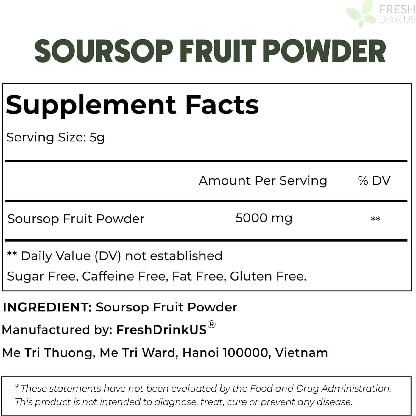 Polvo de Fruta de Graviola FreshDrinkUS 127g Sin Azúcar