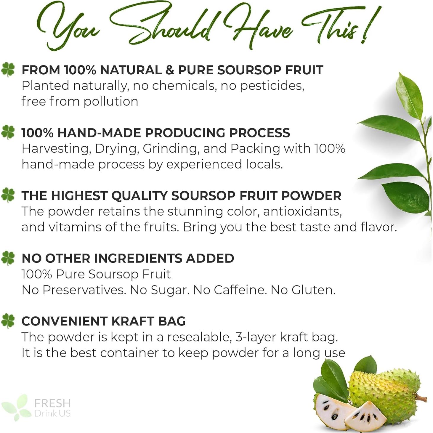 Polvo de Fruta de Graviola FreshDrinkUS 127g Sin Azúcar