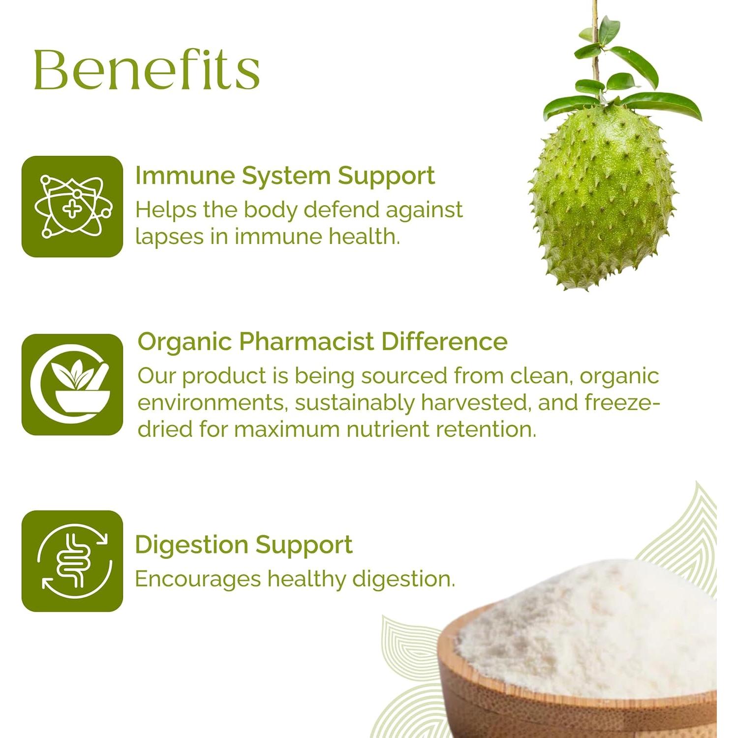 Polvo de Fruta de Guanábana Orgánico 120g - Organic Pharmacist