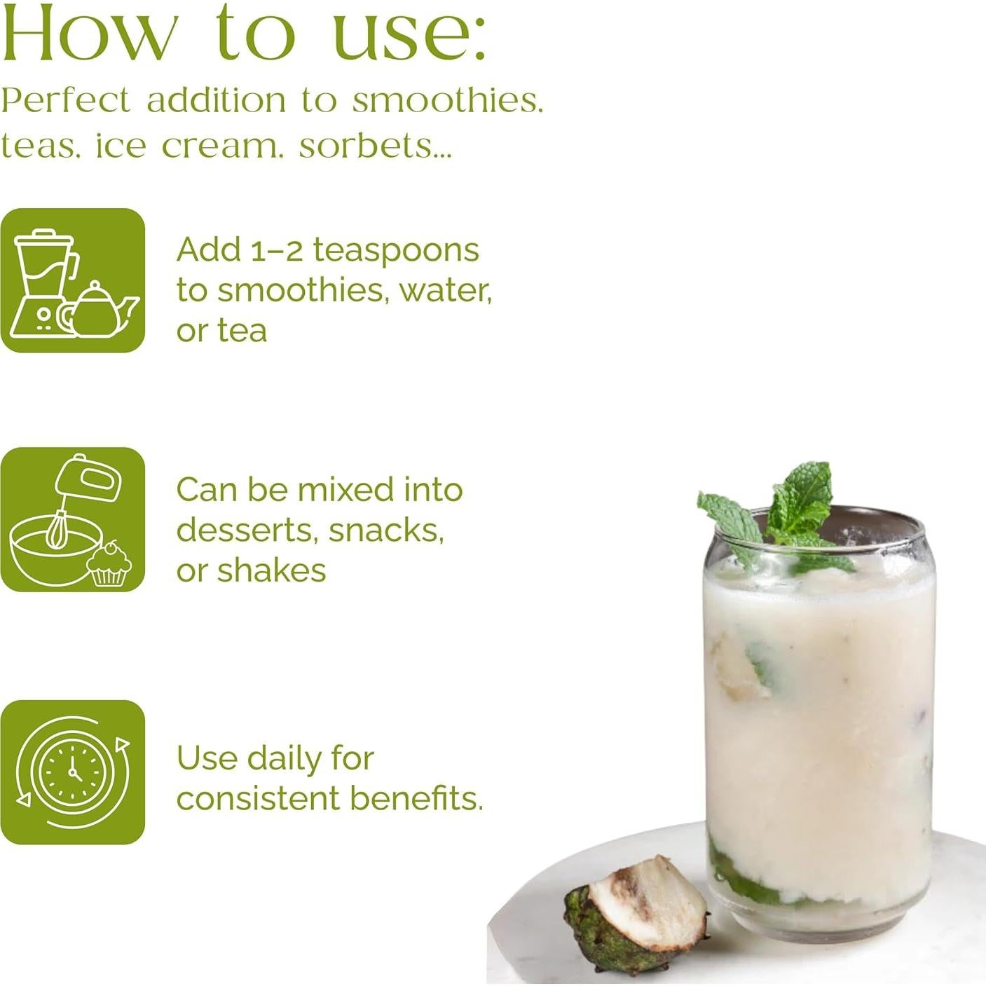 Polvo de Fruta de Guanábana Orgánico 120g - Organic Pharmacist