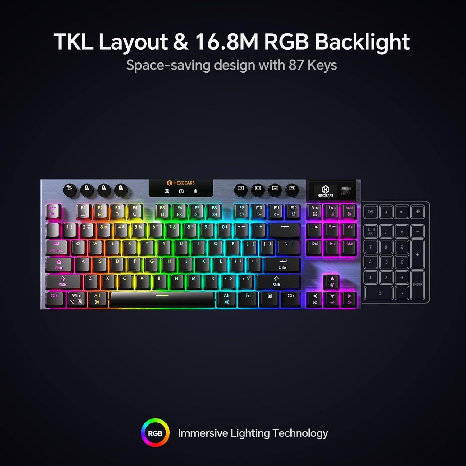 Teclado Mecánico Gaming Hexgears Immersion A3 TKL RGB