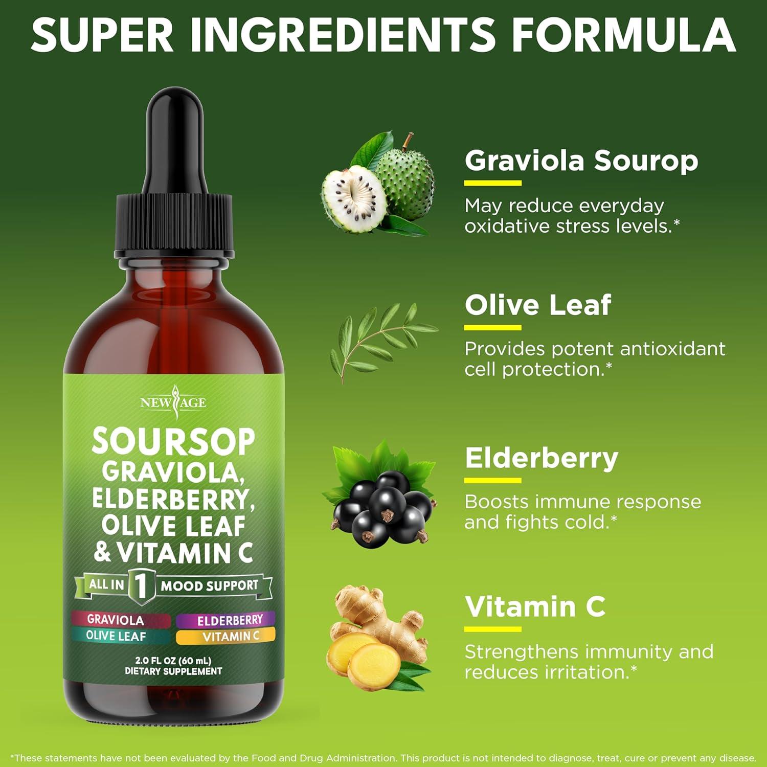 Gotas de Graviola Nueva Era 59 ml - Soporte Inmunológico Vegano