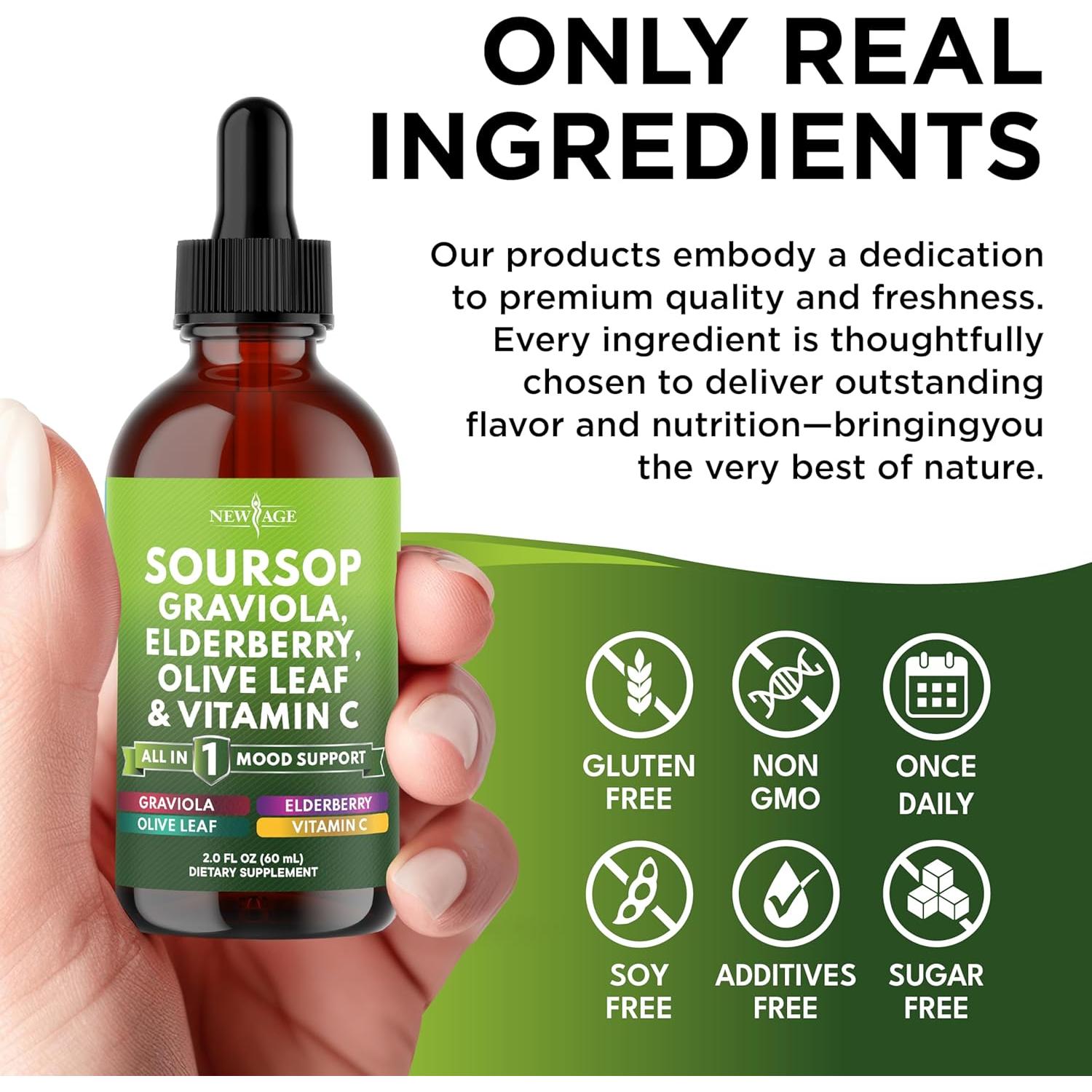 Gotas de Graviola Nueva Era 59 ml - Soporte Inmunológico Vegano