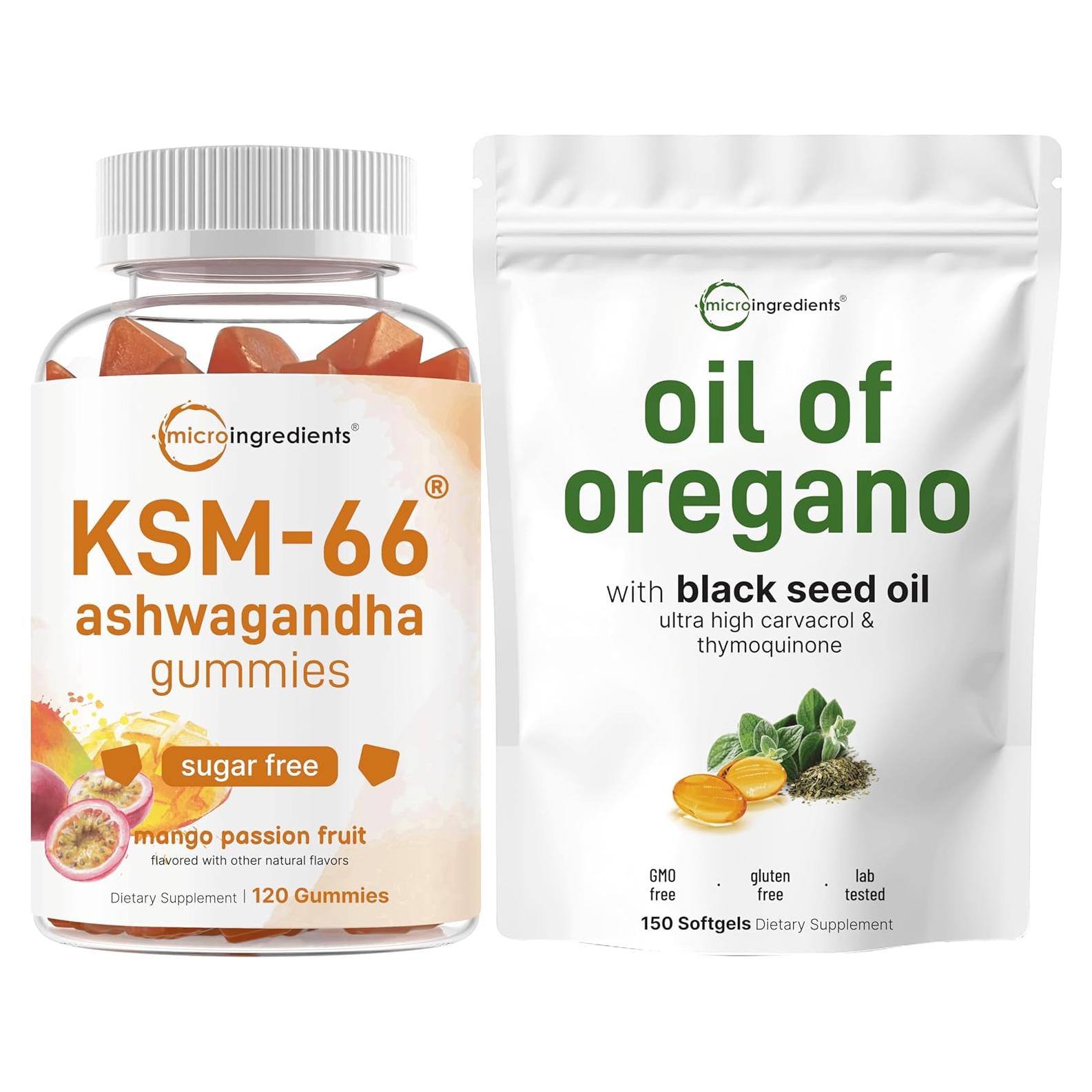Suplemento Aceite de Orégano y Ashwagandha Micro Ingredients 300mg