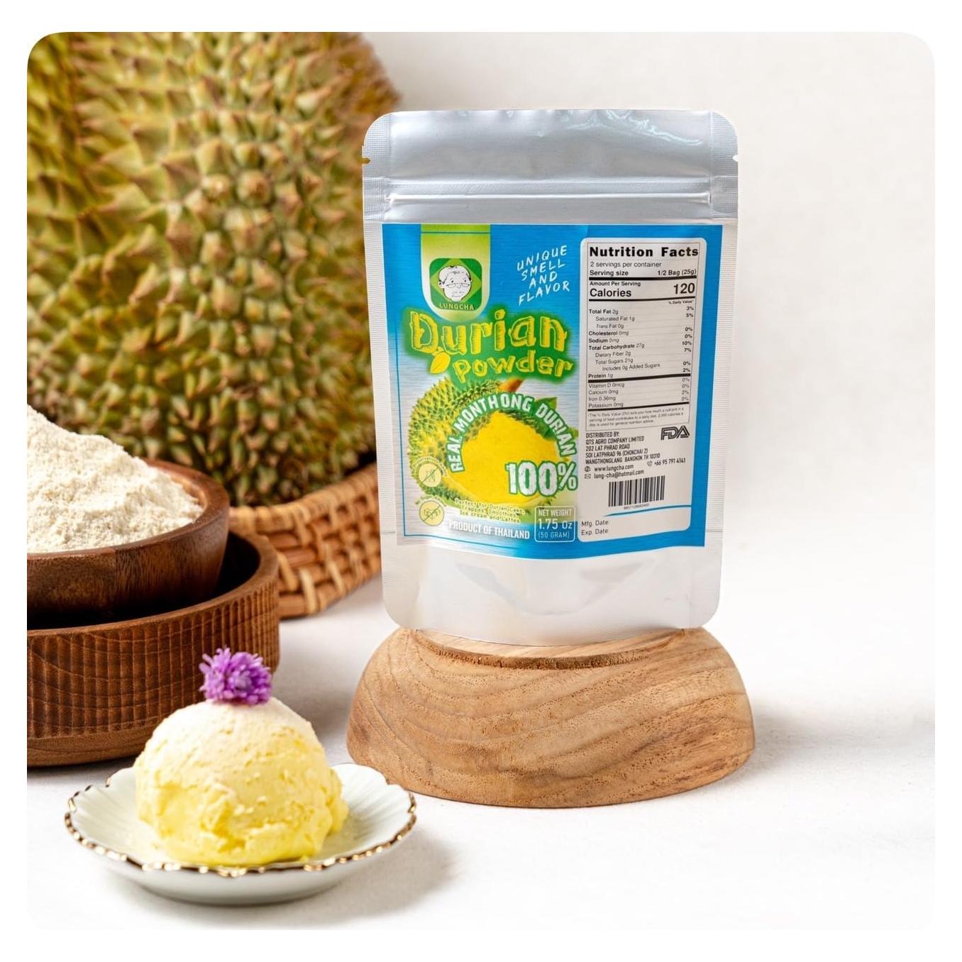 Polvo de Durian Liofilizado 100% Puro Lungcha 49.6 g