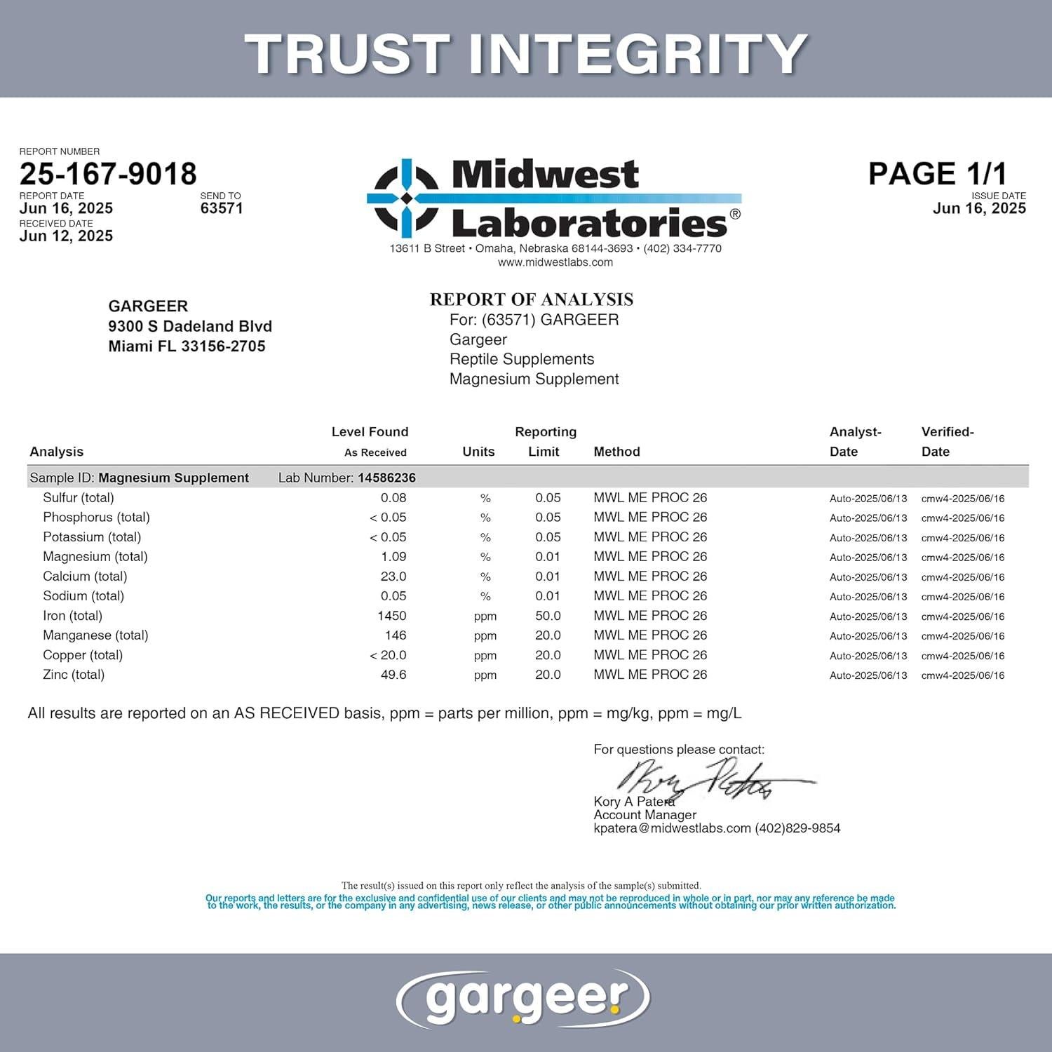 Suplemento Mineral para Reptiles Gargeer 85g - Magnesio y Calcio