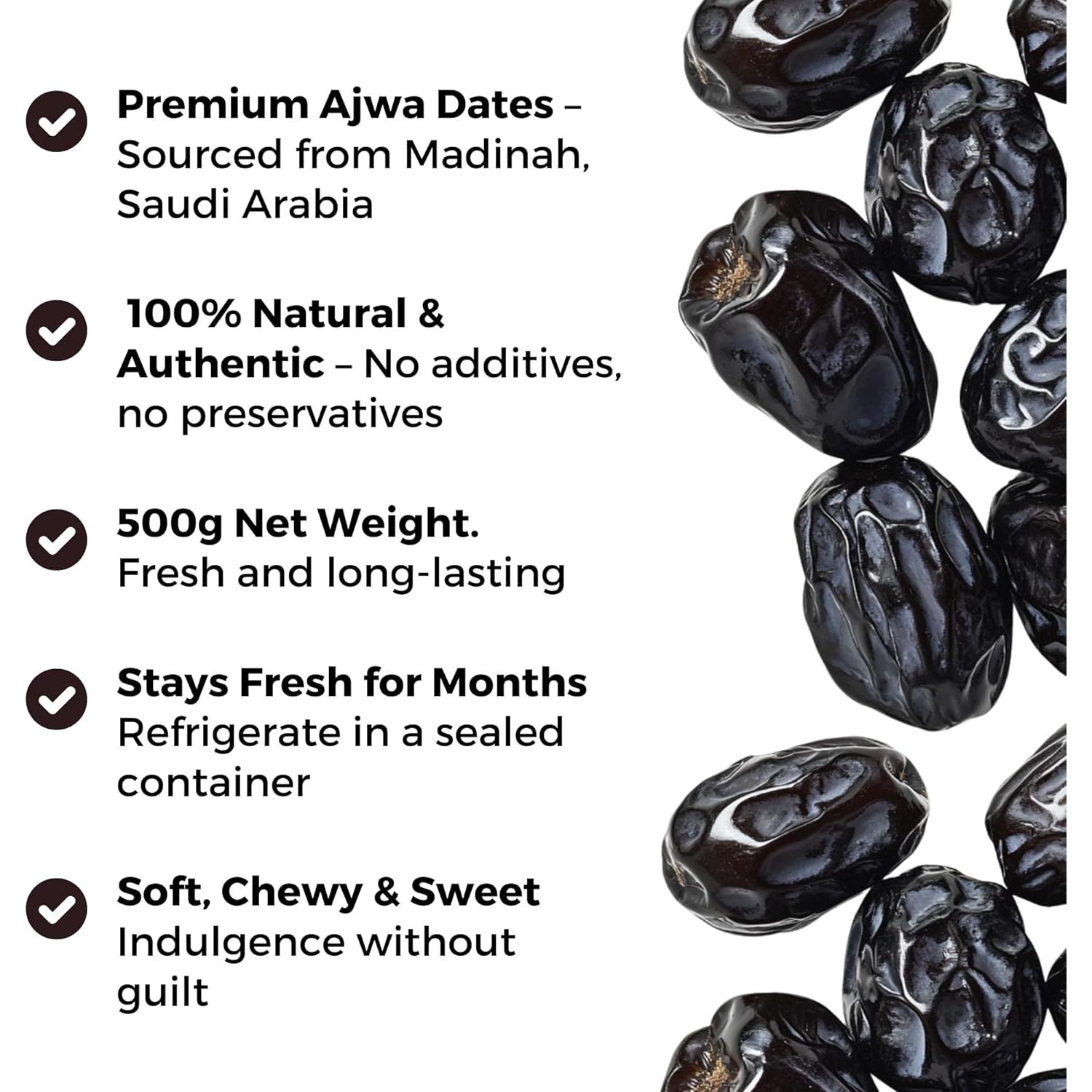 Dátiles Ajwa Premium 500g - Halal, Vegano, Sin Gluten