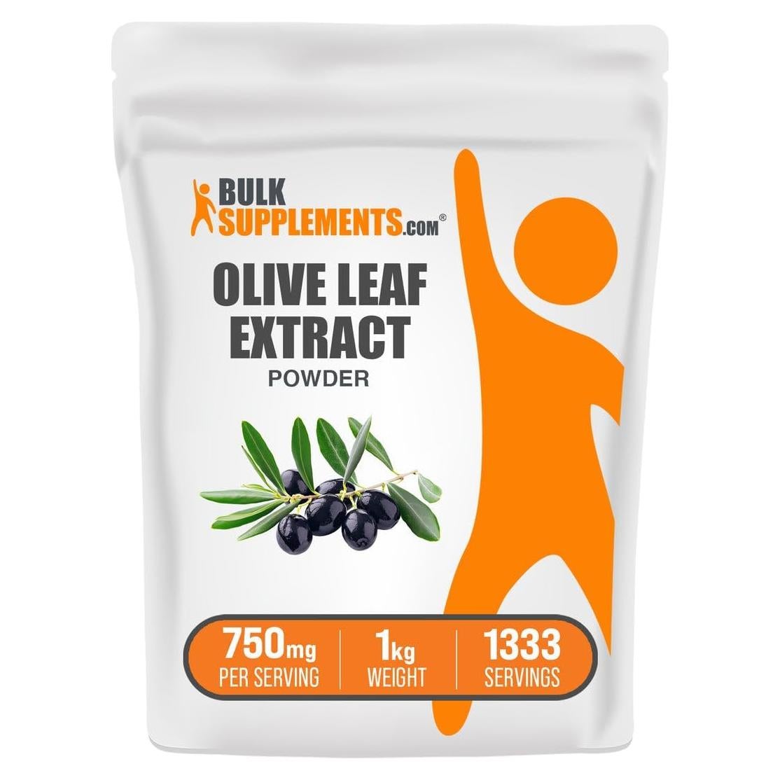 Polvo de Extracto de Hoja de Olivo BulkSupplements 1kg - Antioxidantes