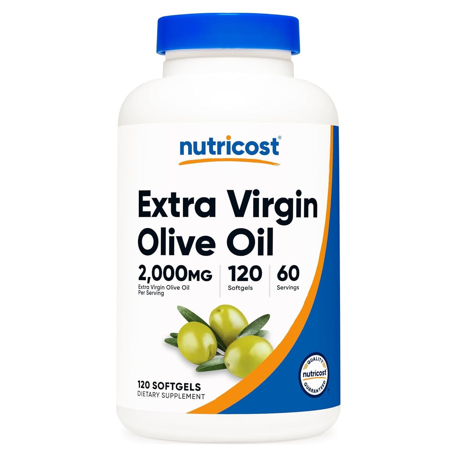 Suplemento Aceite de Oliva Extra Virgen Nutricost 2000mg 120 Gelatinas