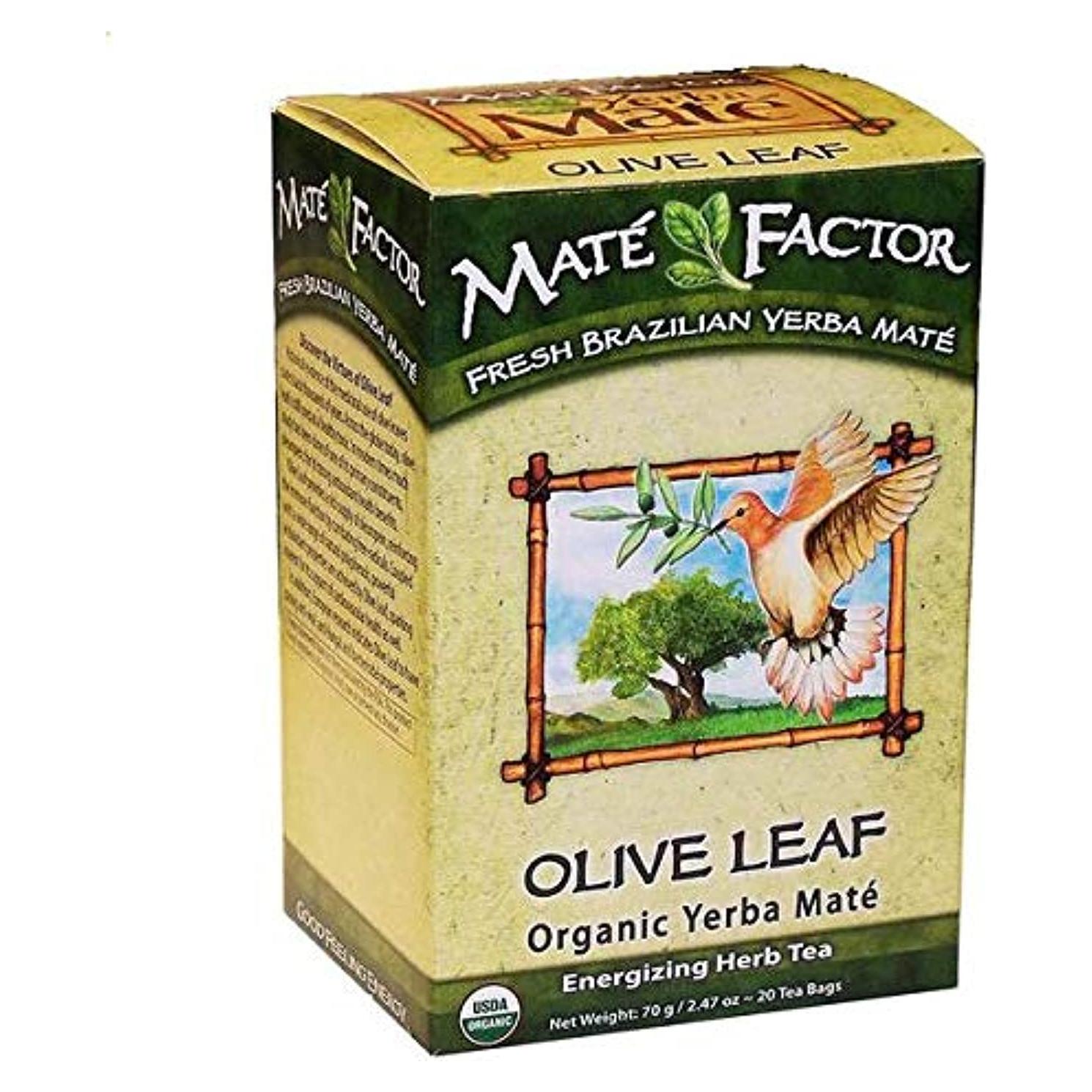 Yerba Mate Orgánica Mate Factor Hoja de Olivo 20 Bolsitas
