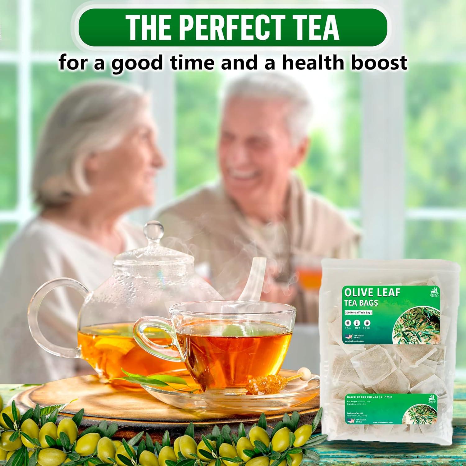 Té de Hoja de Olivo Premium TeaDreamTea - 200 Bolsas Sin Cafeína