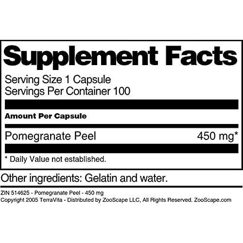 Cápsulas de Cáscara de Granada TerraVita 450 mg - 100 Unidades