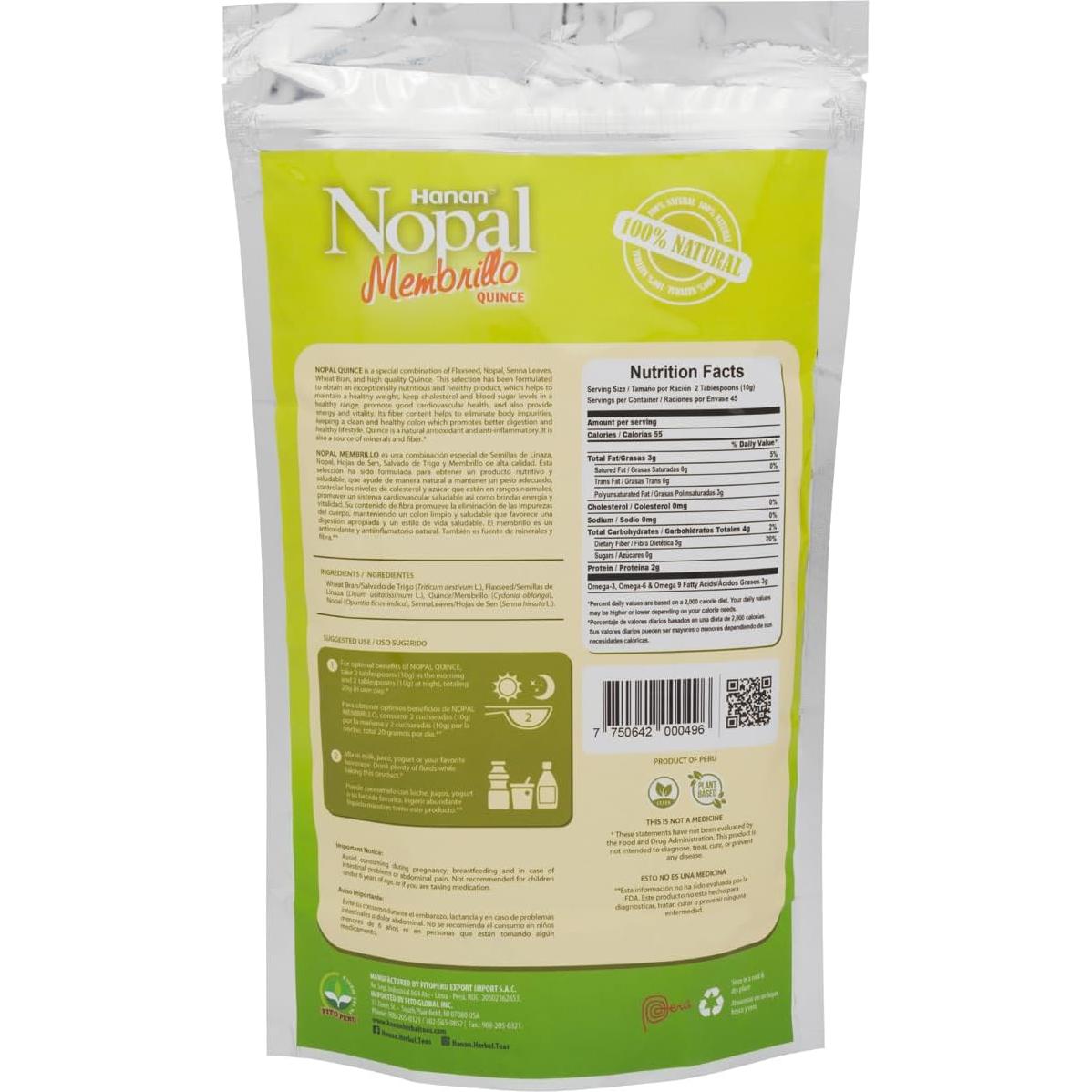 Mezcla de Nopal Quince FITO PERU 454g - Alta en Fibra Natural