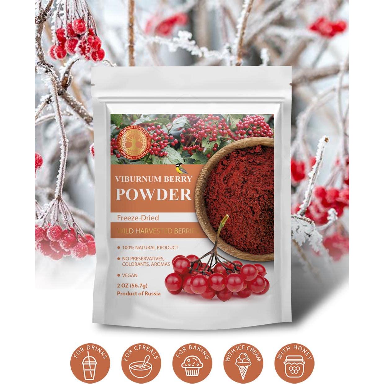 Polvo de Baya de Viburnum Liofilizado Tesoro Siberiano 56.7 g