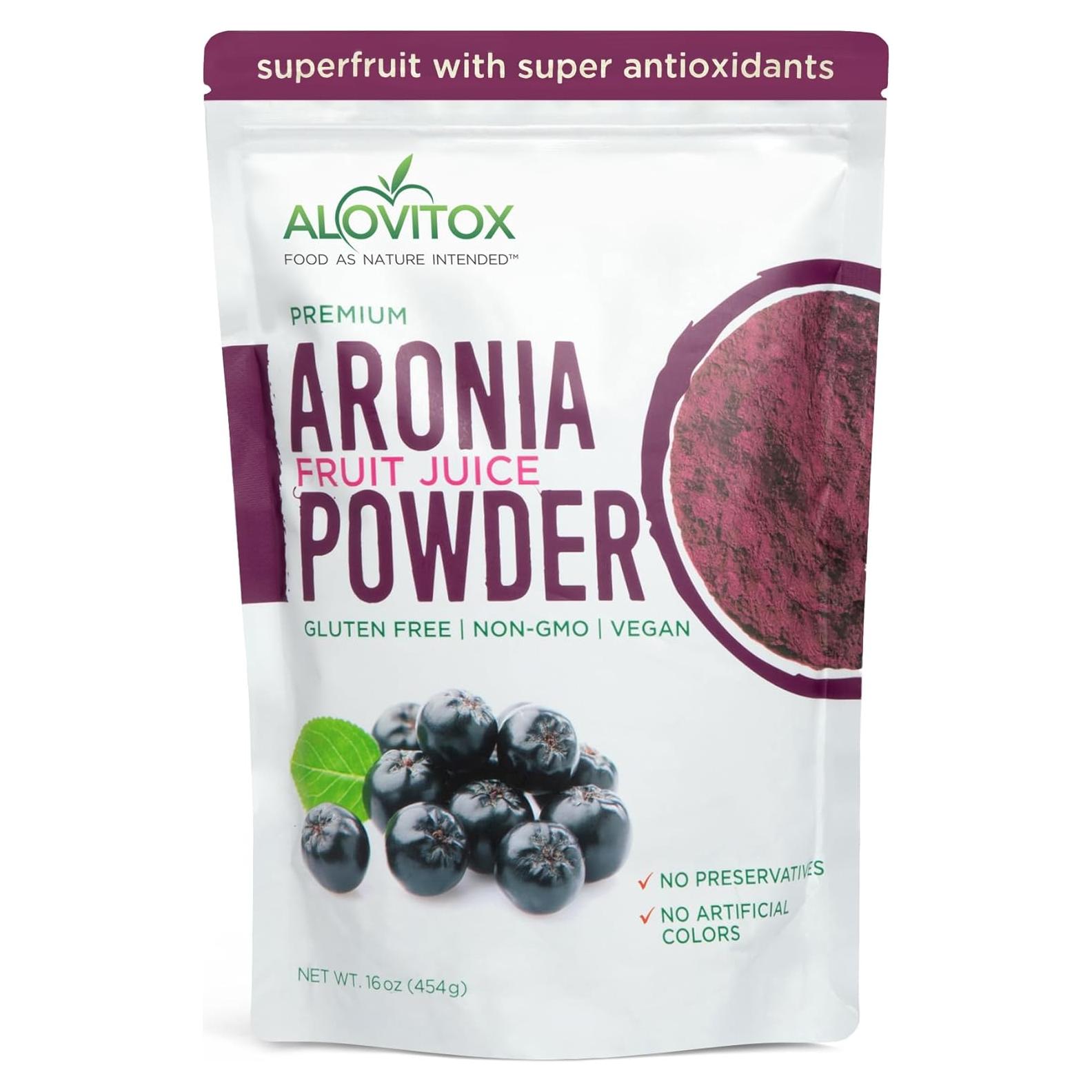 Polvo de Jugo de Baya de Aronia Alovitox 453 g - Superalimento Antioxidante