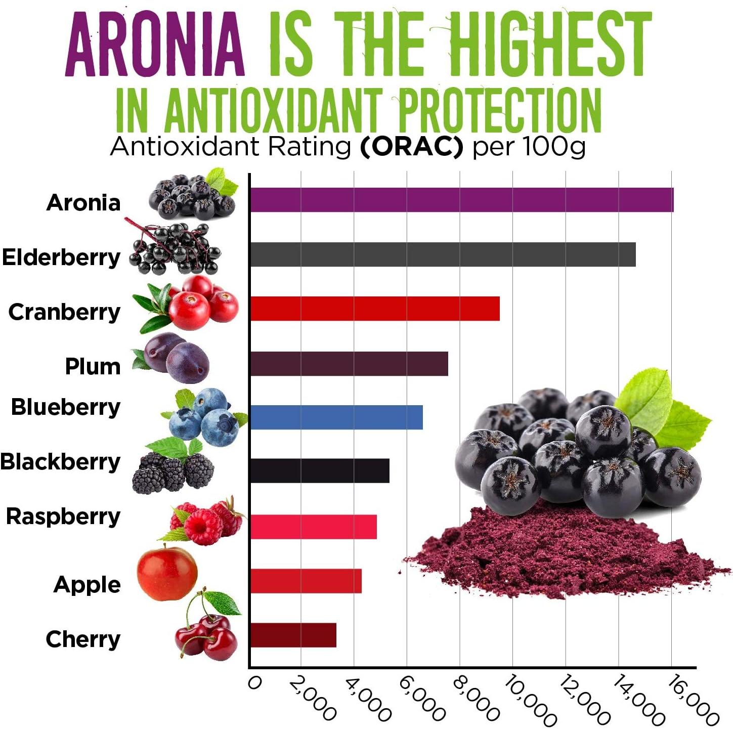 Polvo de Jugo de Baya de Aronia Alovitox 453 g - Superalimento Antioxidante