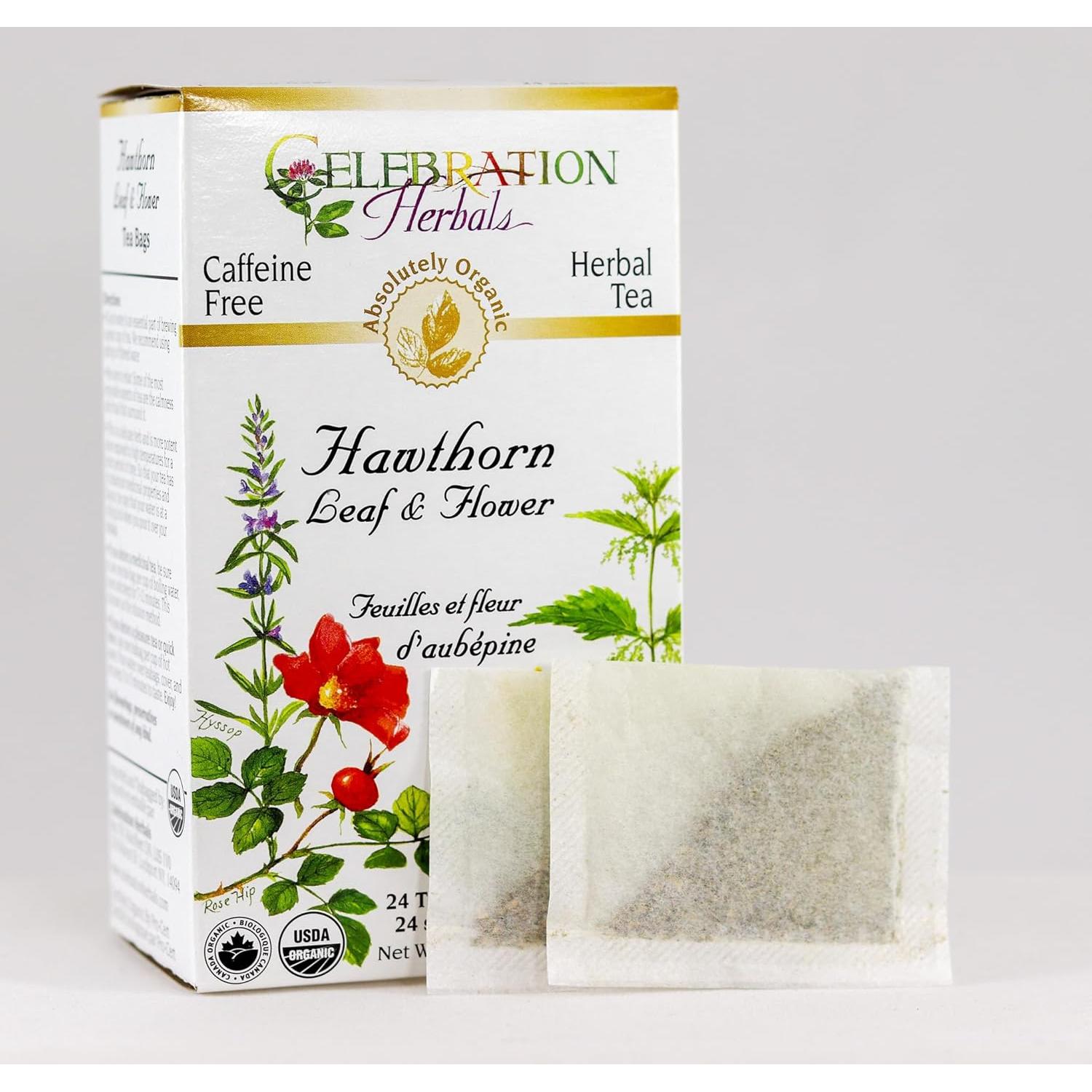 Té Orgánico de Hoja y Flor de Espino Celebración Herbals 24 Bolsas