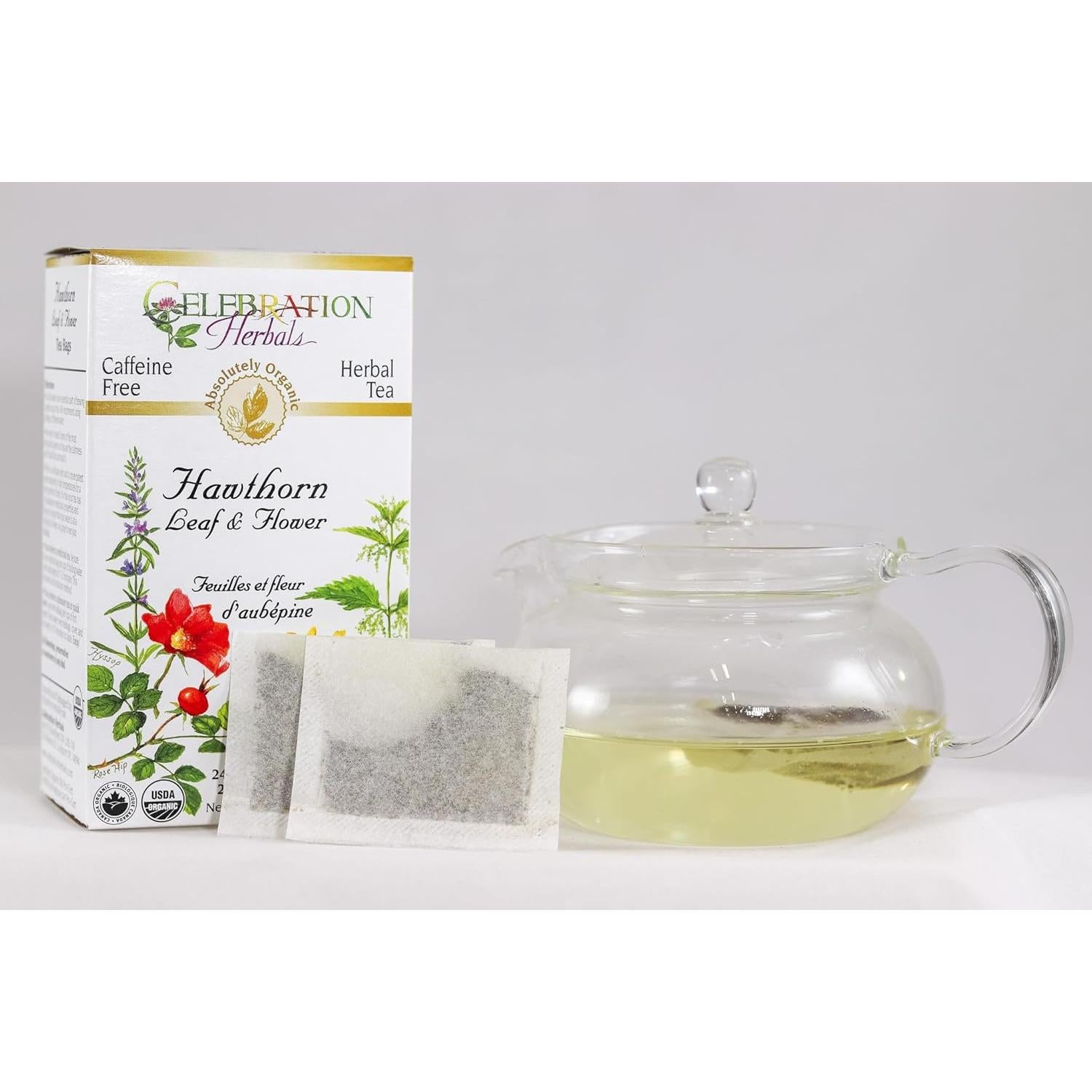 Té Orgánico de Hoja y Flor de Espino Celebración Herbals 24 Bolsas