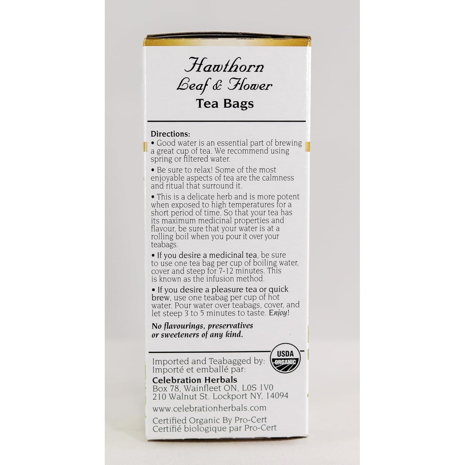 Té Orgánico de Hoja y Flor de Espino Celebración Herbals 24 Bolsas