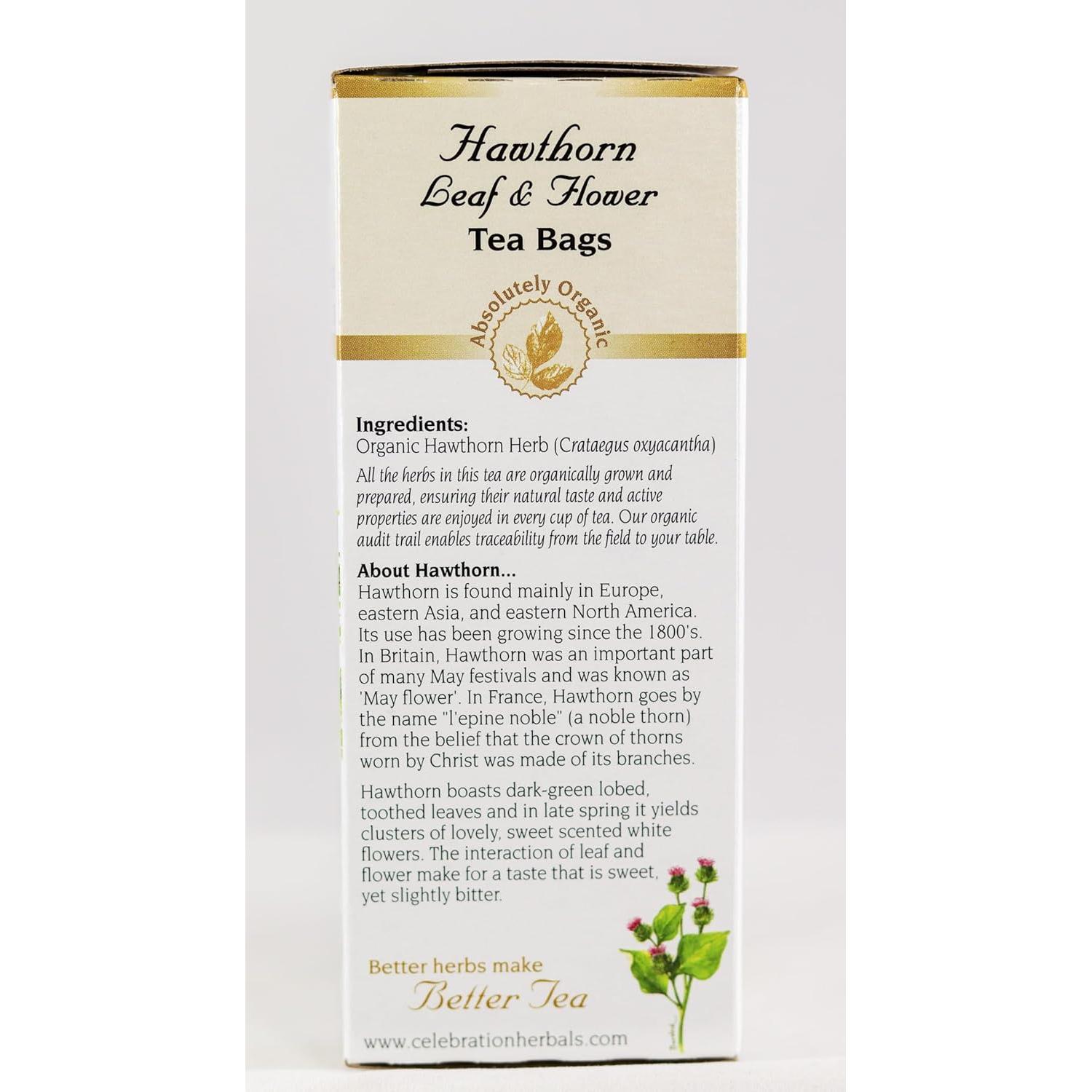 Té Orgánico de Hoja y Flor de Espino Celebración Herbals 24 Bolsas
