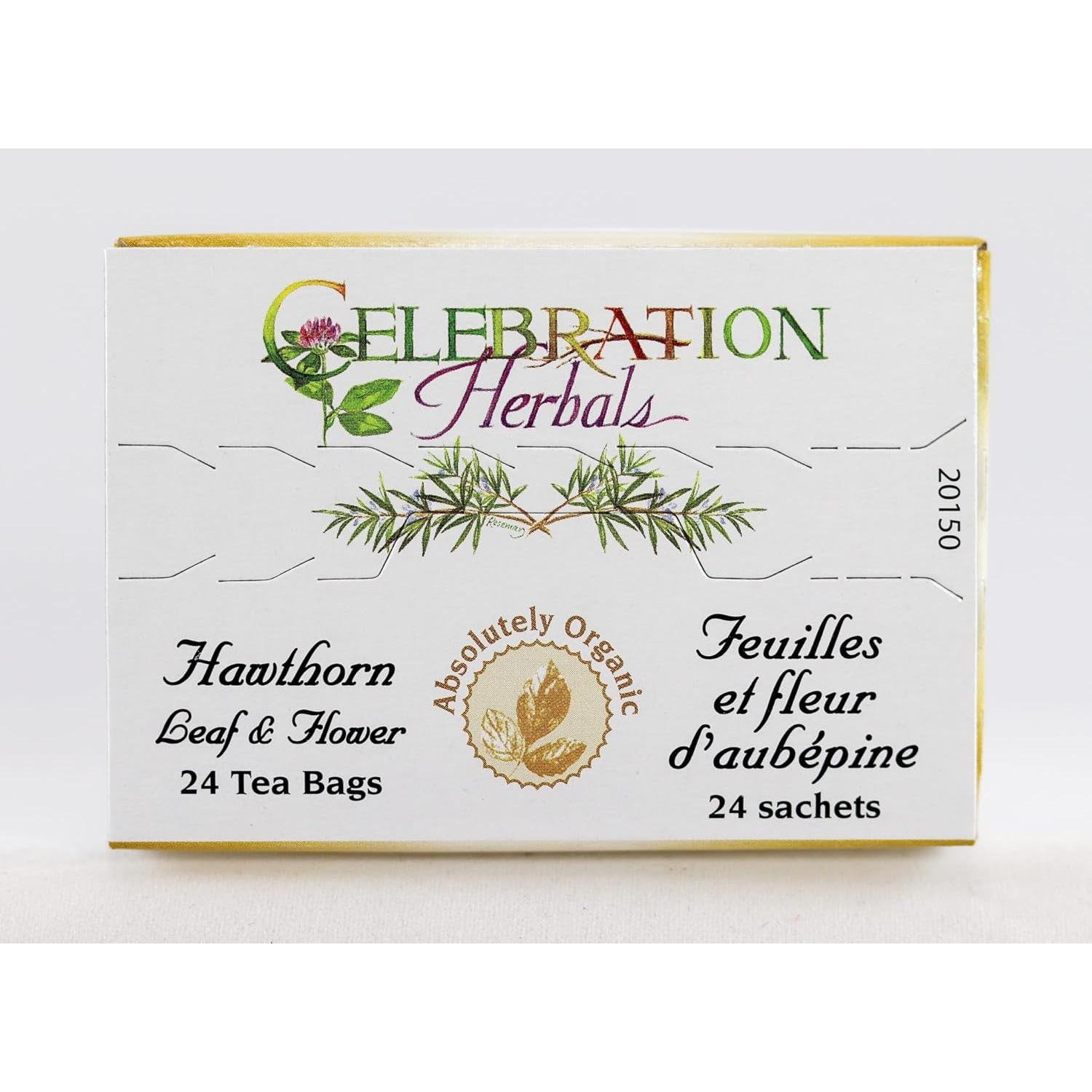 Té Orgánico de Hoja y Flor de Espino Celebración Herbals 24 Bolsas