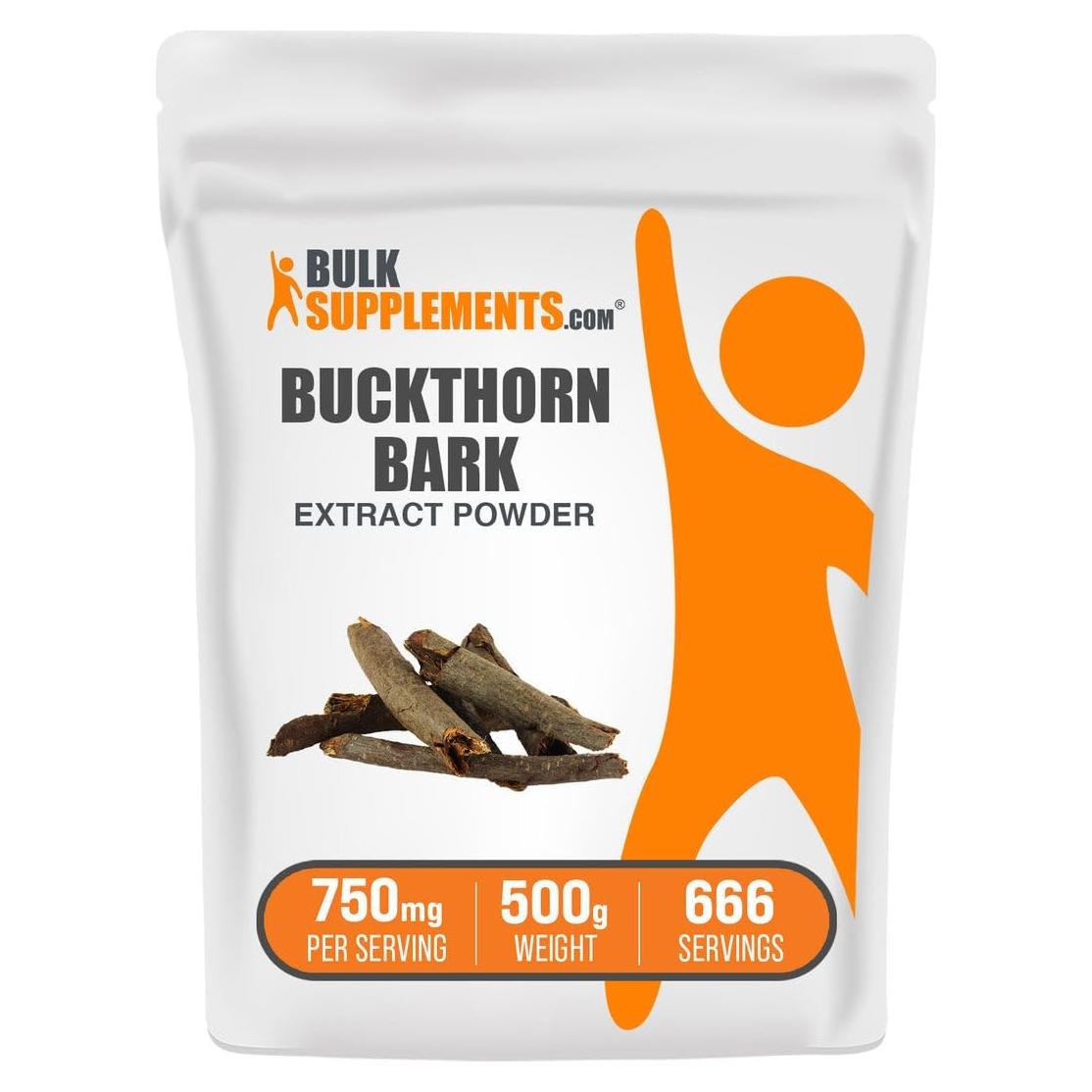 Extracto en polvo de corteza de espino BulkSupplements 500g - Vegano y sin gluten