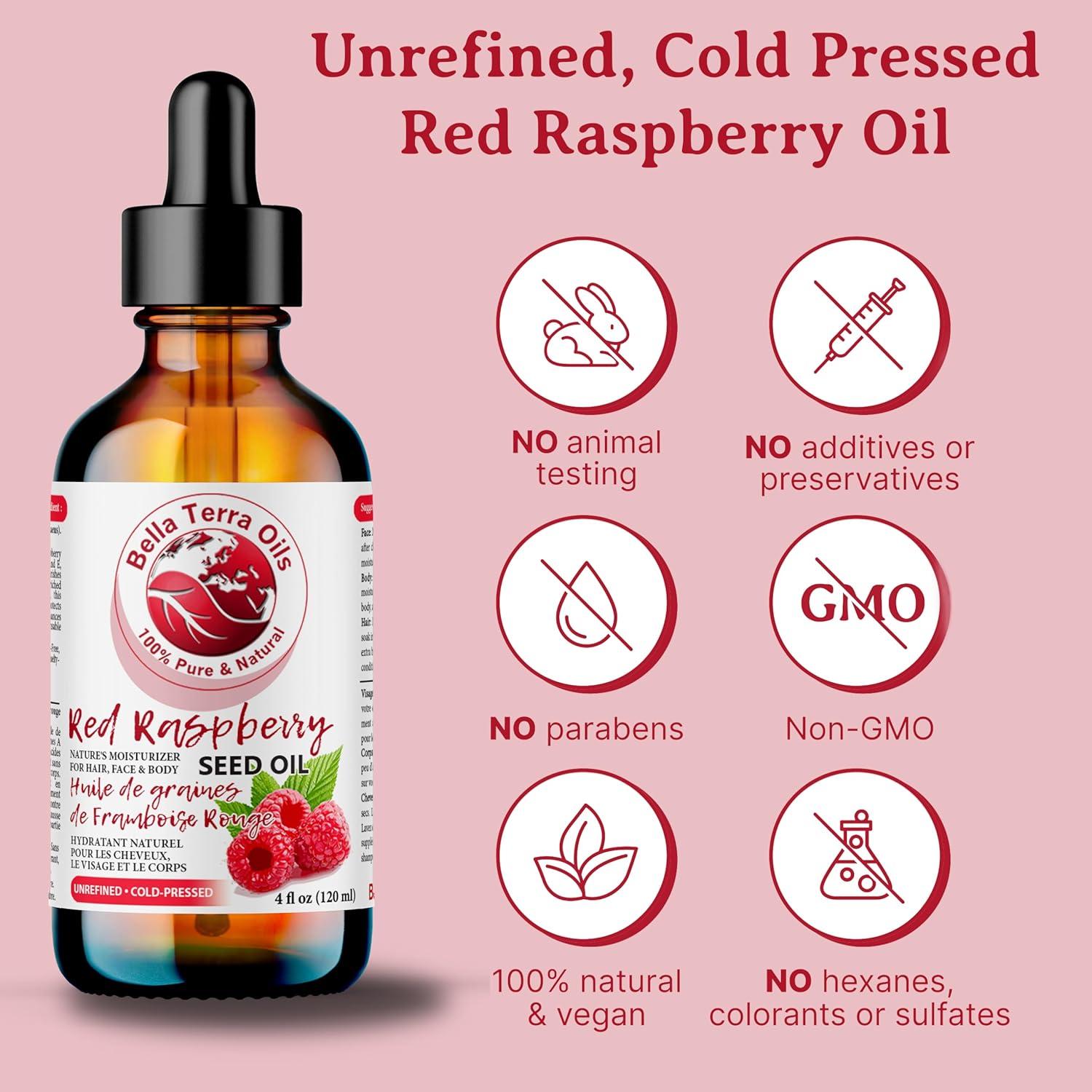 Aceite de Semilla de Frambuesa Roja Bella Terra 118 ml - Antioxidante