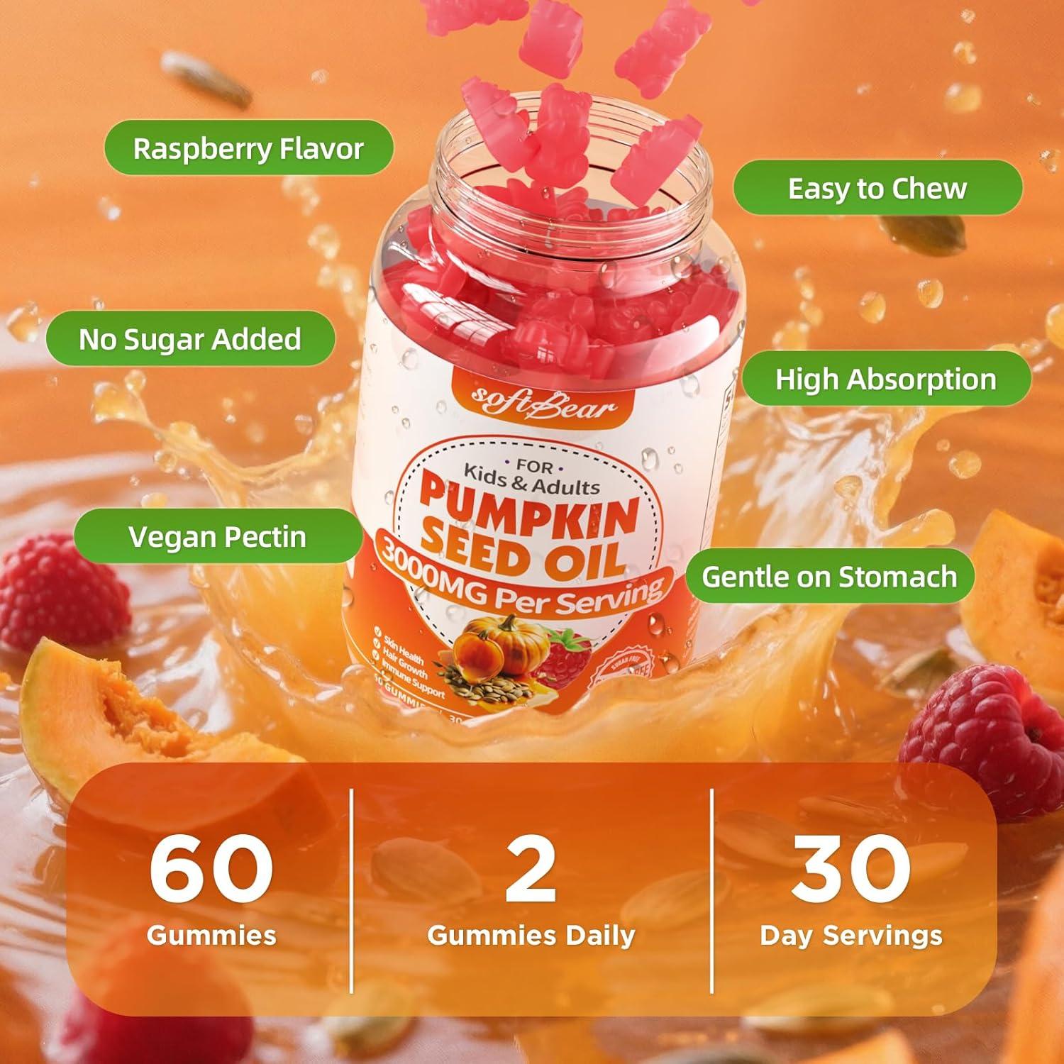 Gominolas de Aceite de Semilla de Calabaza Softbear 3000mg 120u