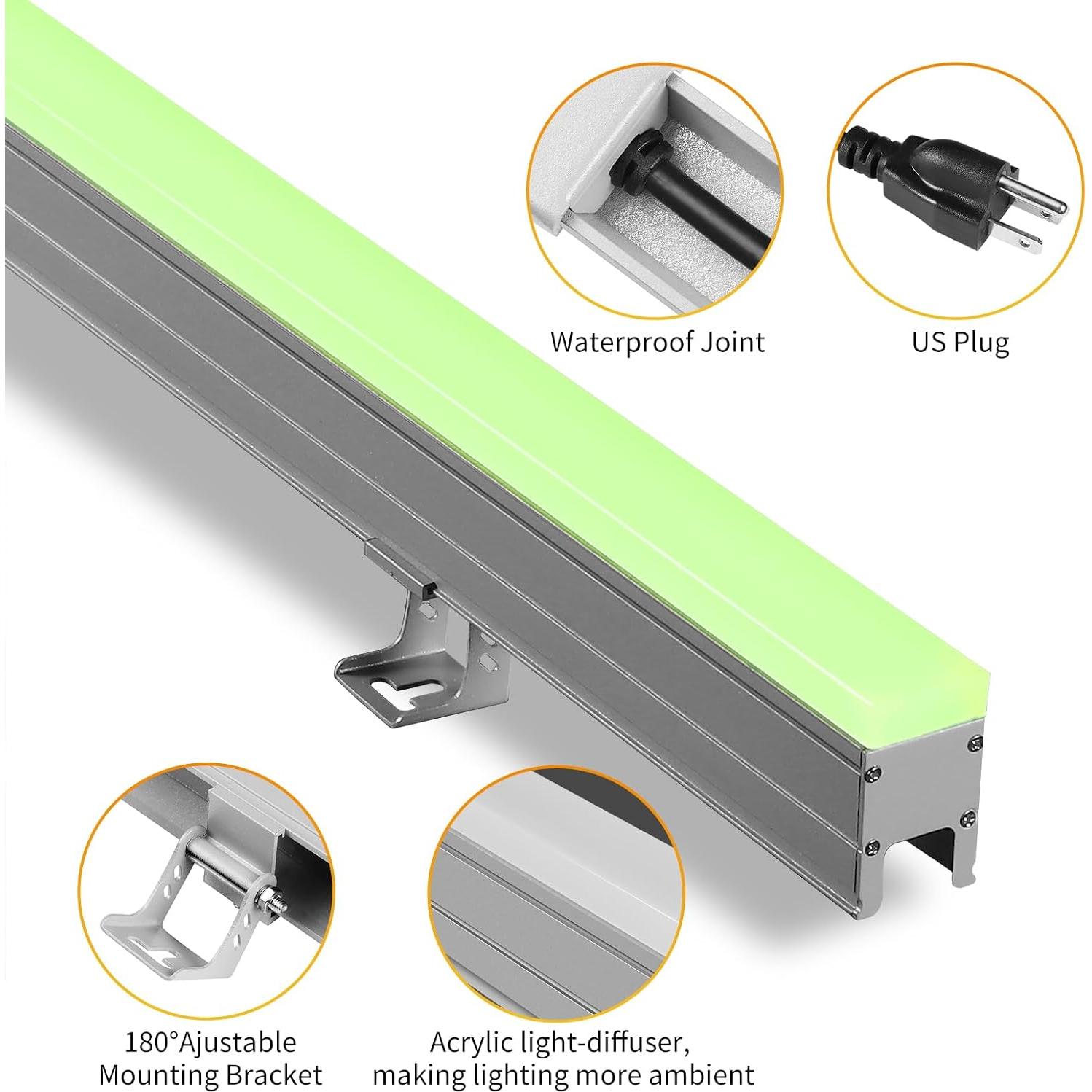 Luz de Lavado de Pared RGBW Khyzm 1.34kg Impermeable