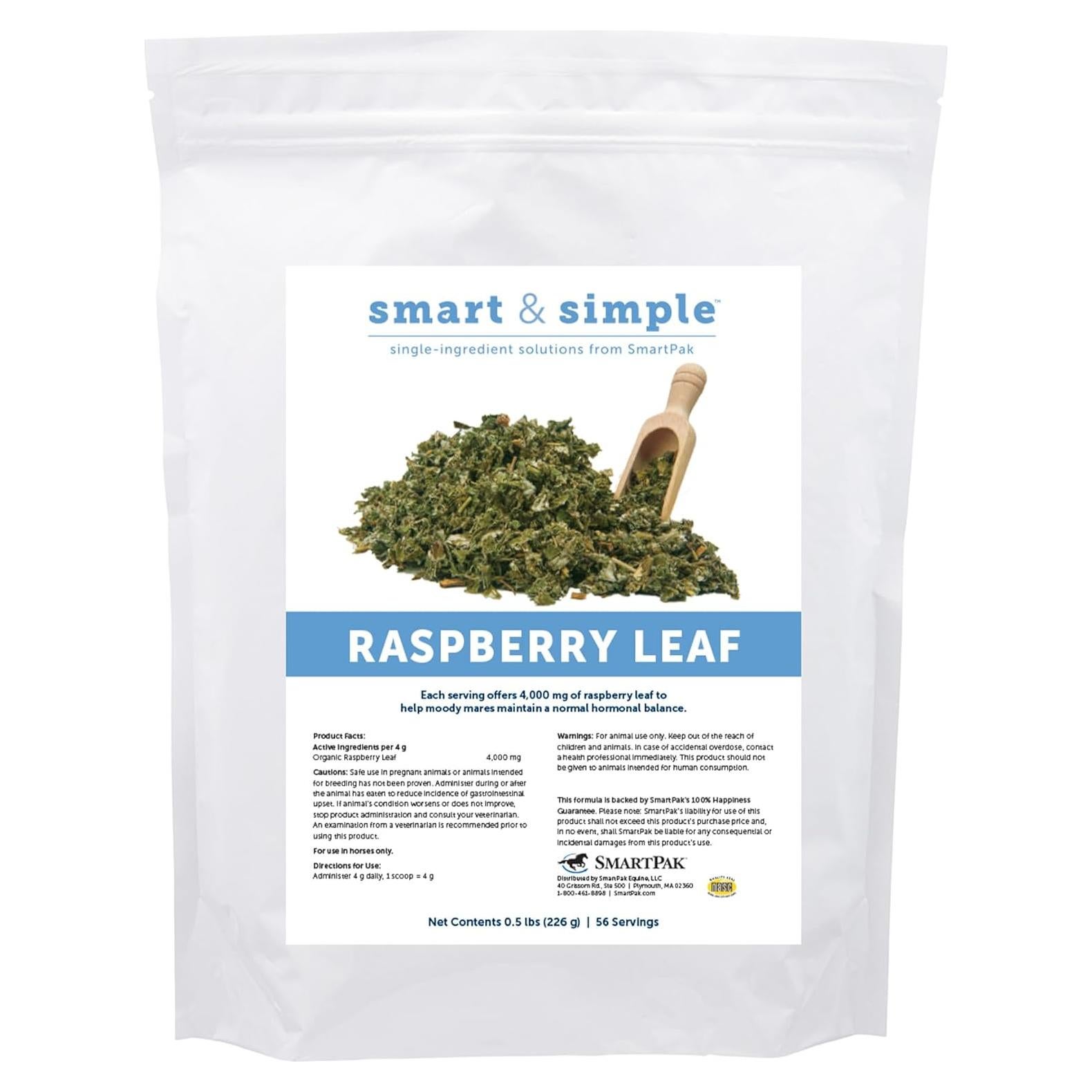 Suplemento Hoja de Frambuesa Smart & Simple 0.5 kg para Yeguas