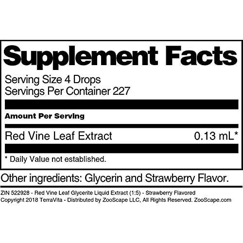 Extracto Líquido de Glicerina de Hoja de Vid Roja TerraVita 88.72 ml Sabor Fresa