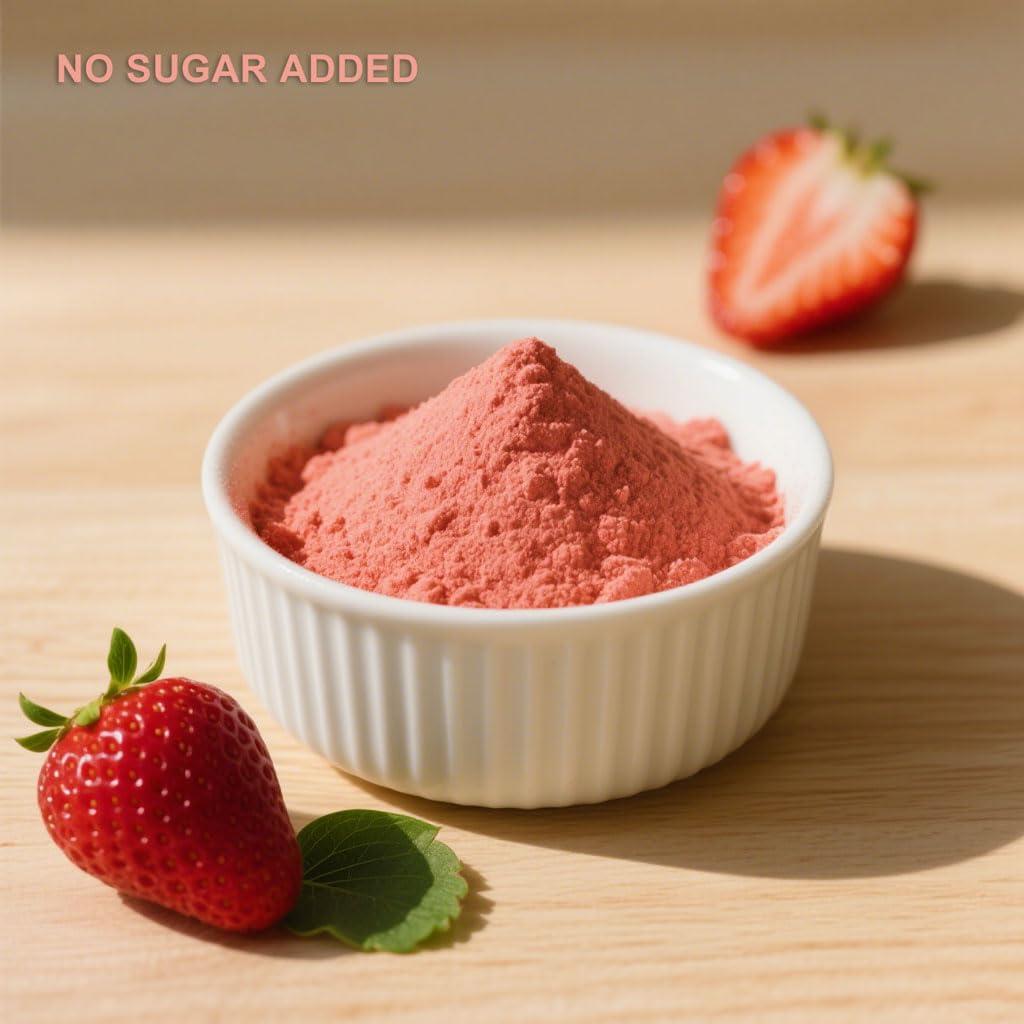 Polvo de Fresas Liofilizadas 100g Mkostlich - Sin Azúcar Añadido