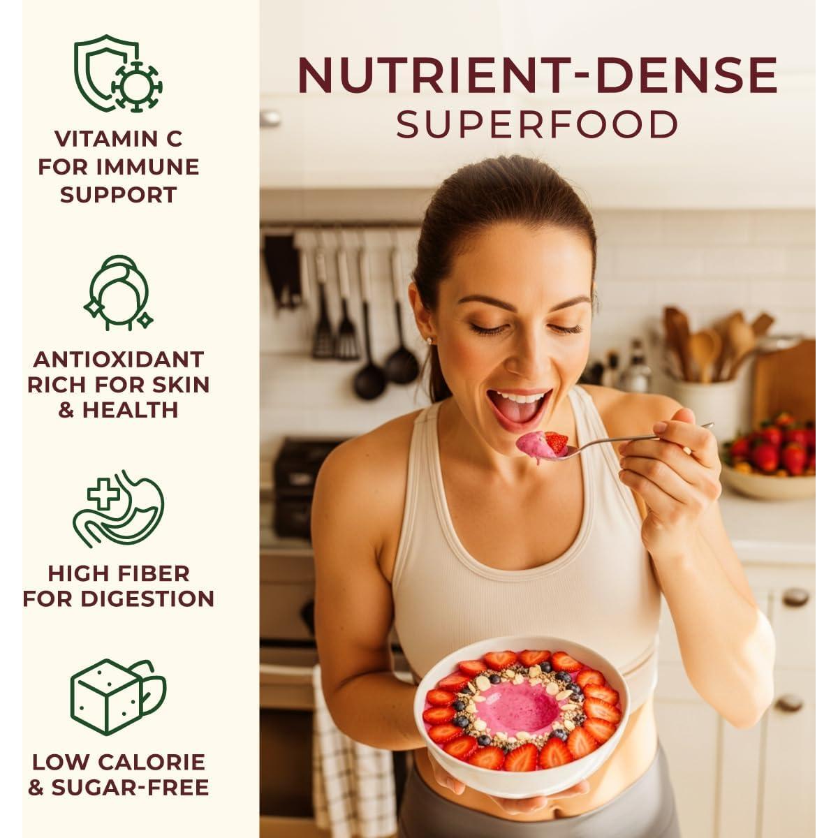 Polvo de Fresa Orgánico Liofilizado Gya Tea Co 500g - Sin Azúcar