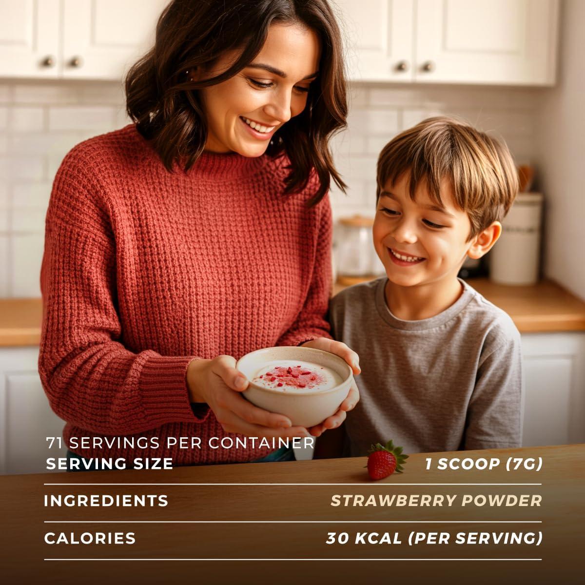 Polvo de Fresa Orgánico Liofilizado Gya Tea Co 500g - Sin Azúcar