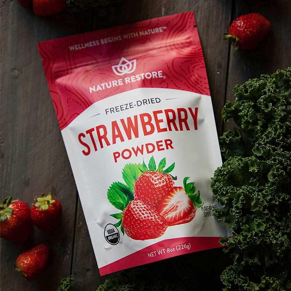 Polvo de Fresa Liofilizado Orgánico Nature Restore 226g