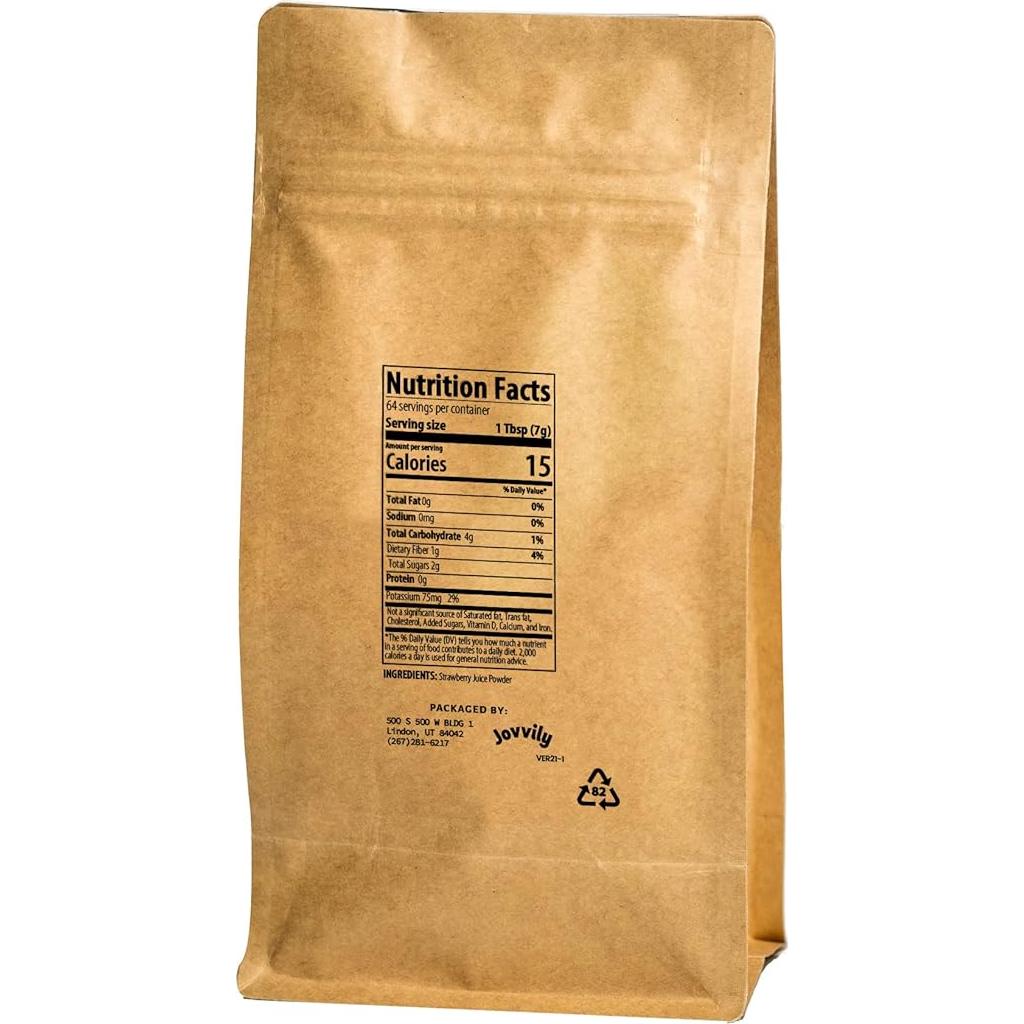 Polvo de Fresa Jovvily - 453.6g - Ideal para Batidos