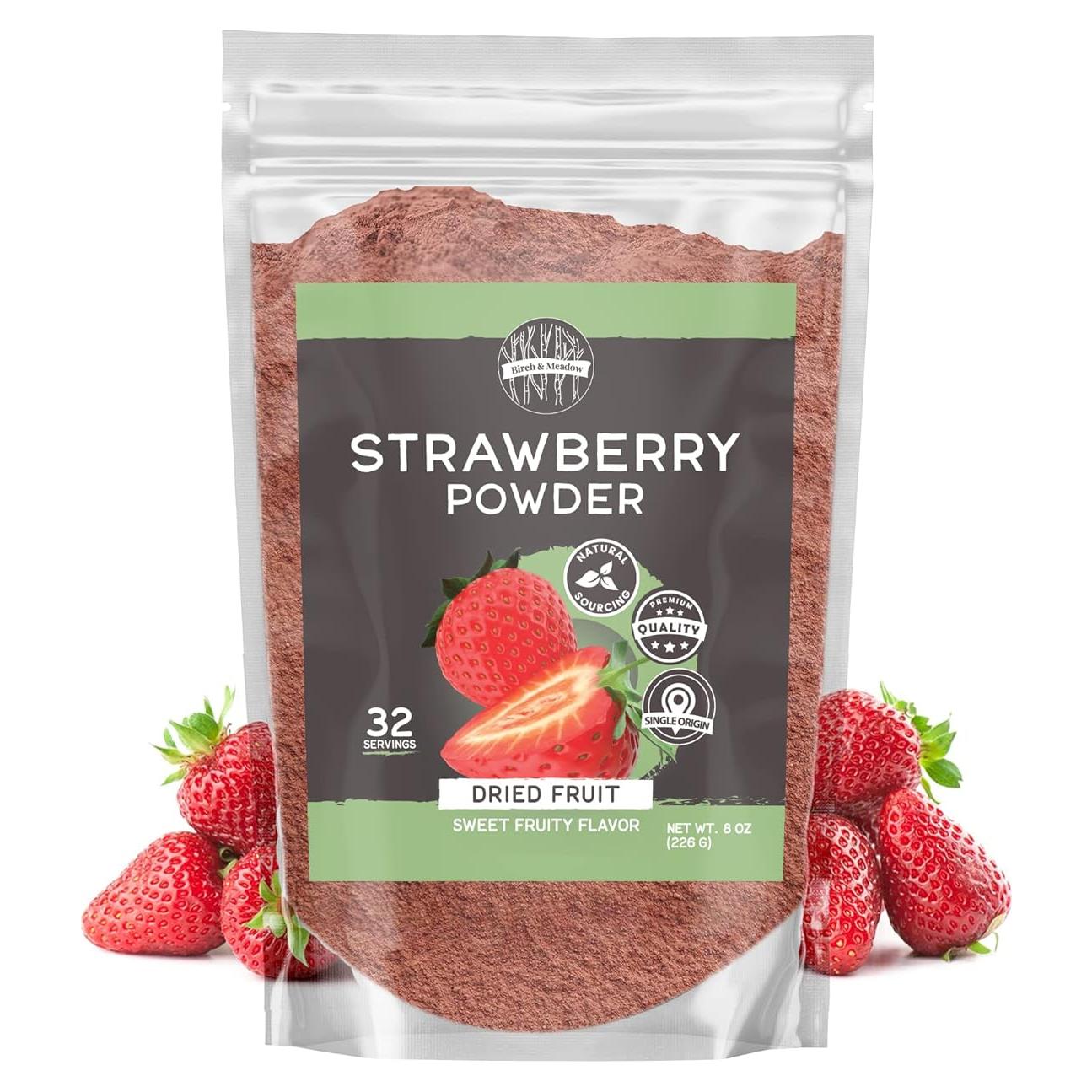 Polvo de Fresa Birch & Meadow 226.8g para Hornear y Batidos