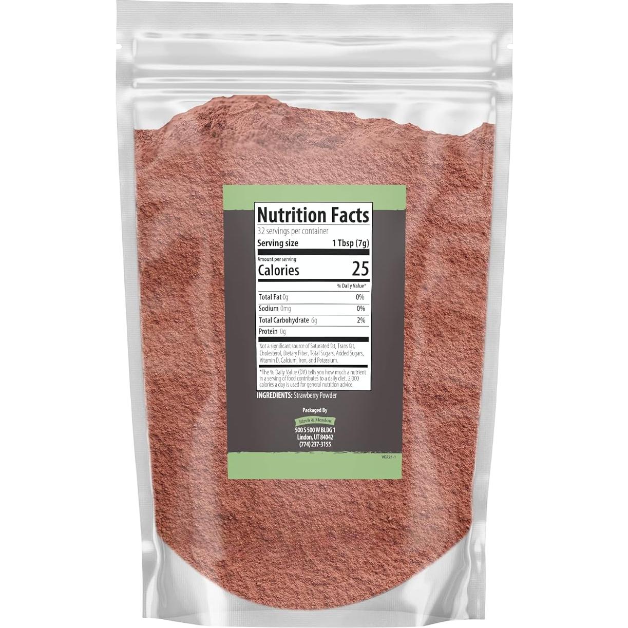 Polvo de Fresa Birch & Meadow 226.8g para Hornear y Batidos