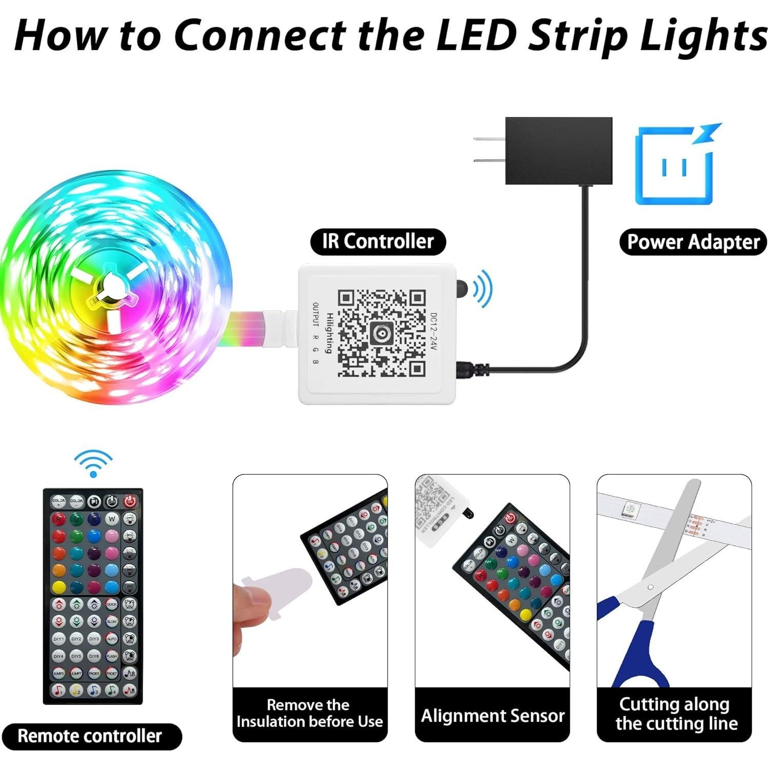 Tira LED RGB 15,24 m Ledagic con control remoto y APP