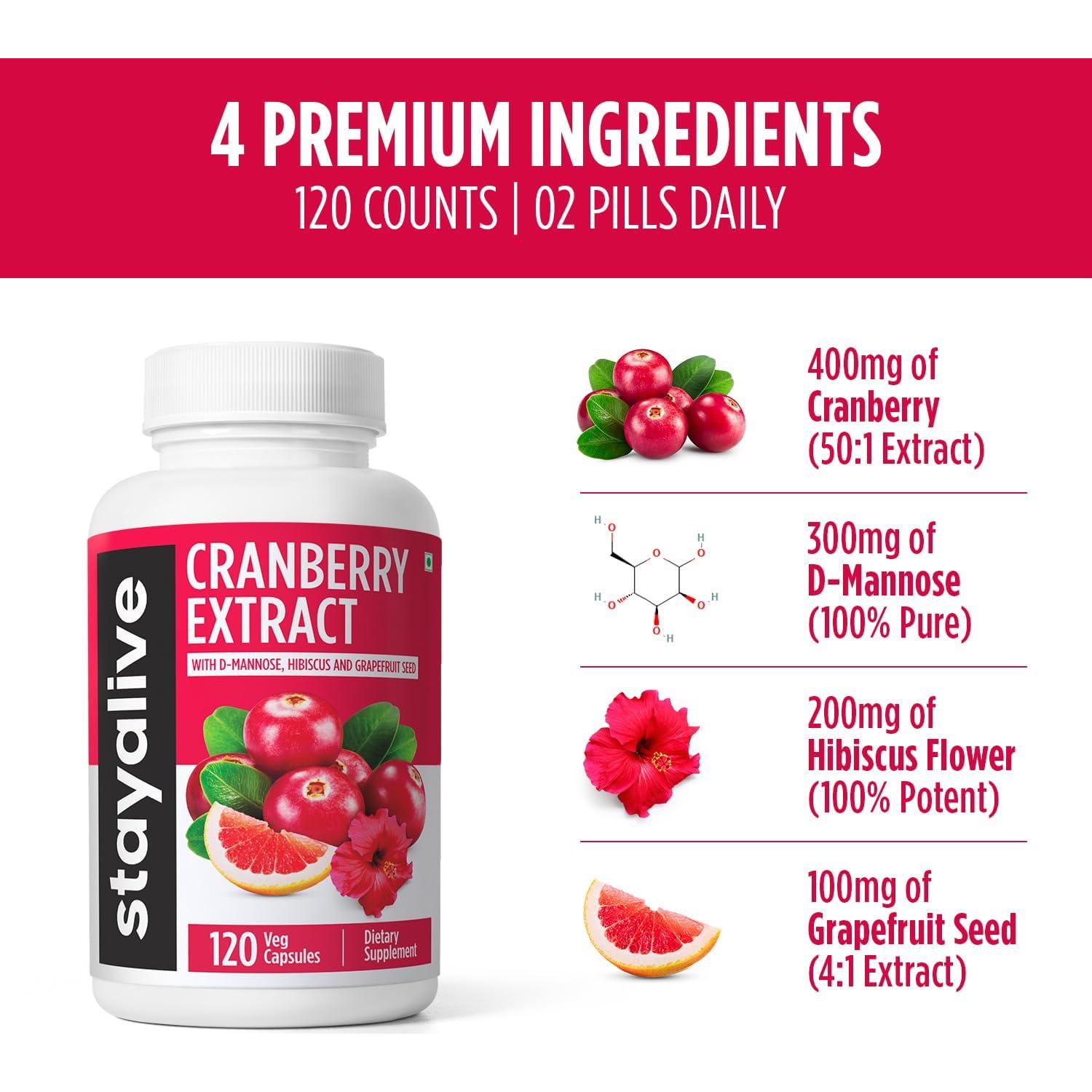 Suplemento de Arándano Stay Alive 1000mg 120 Cápsulas Veganas