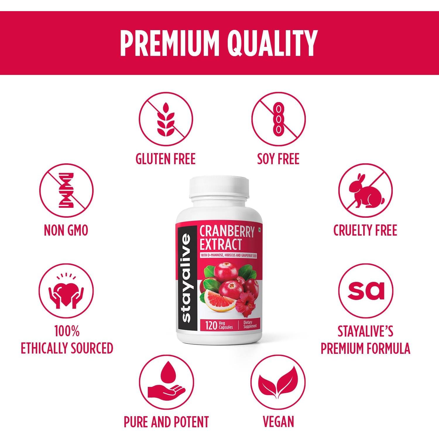 Suplemento de Arándano Stay Alive 1000mg 120 Cápsulas Veganas