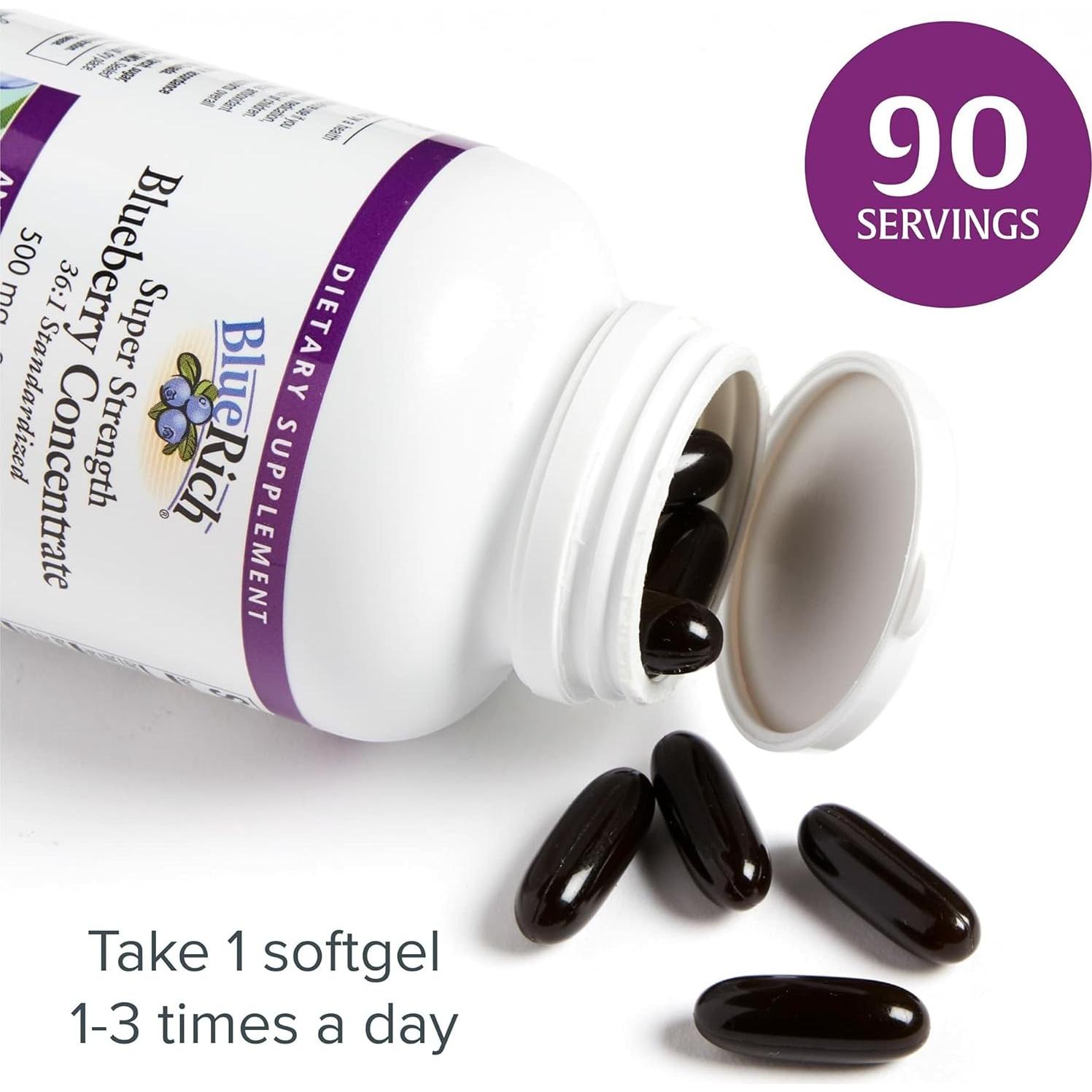 Concentrado de Arándano BlueRich 90 Gelatinas Blandas Antioxidantes